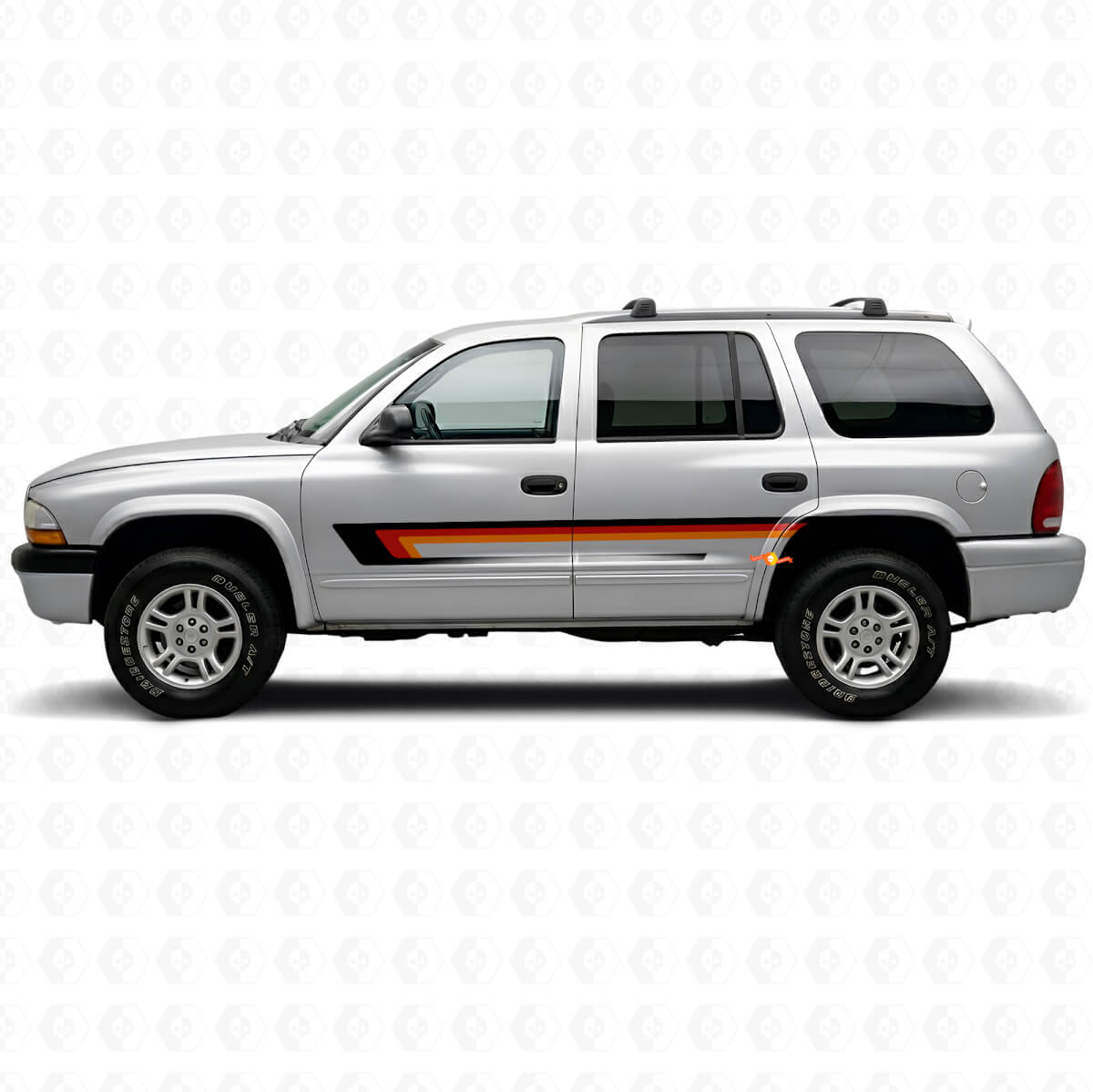 Calcomanía de Vinilo de Triple Franja para la Puerta del Lado para Dodge Durango 1998-2003