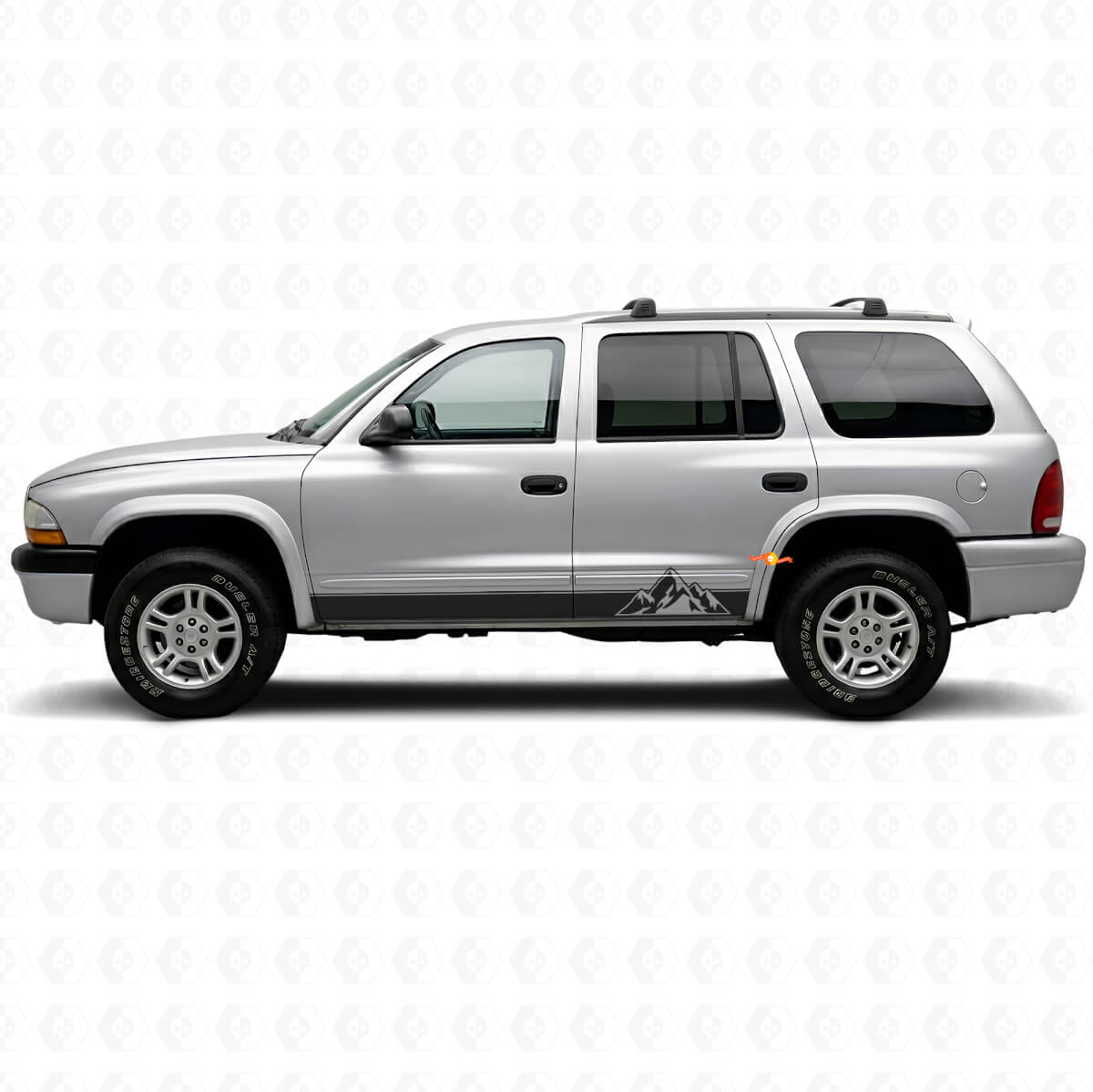 Calcomanía de vinilo con franjas estilo montañas para paneles laterales de Dodge Durango 1998-2003