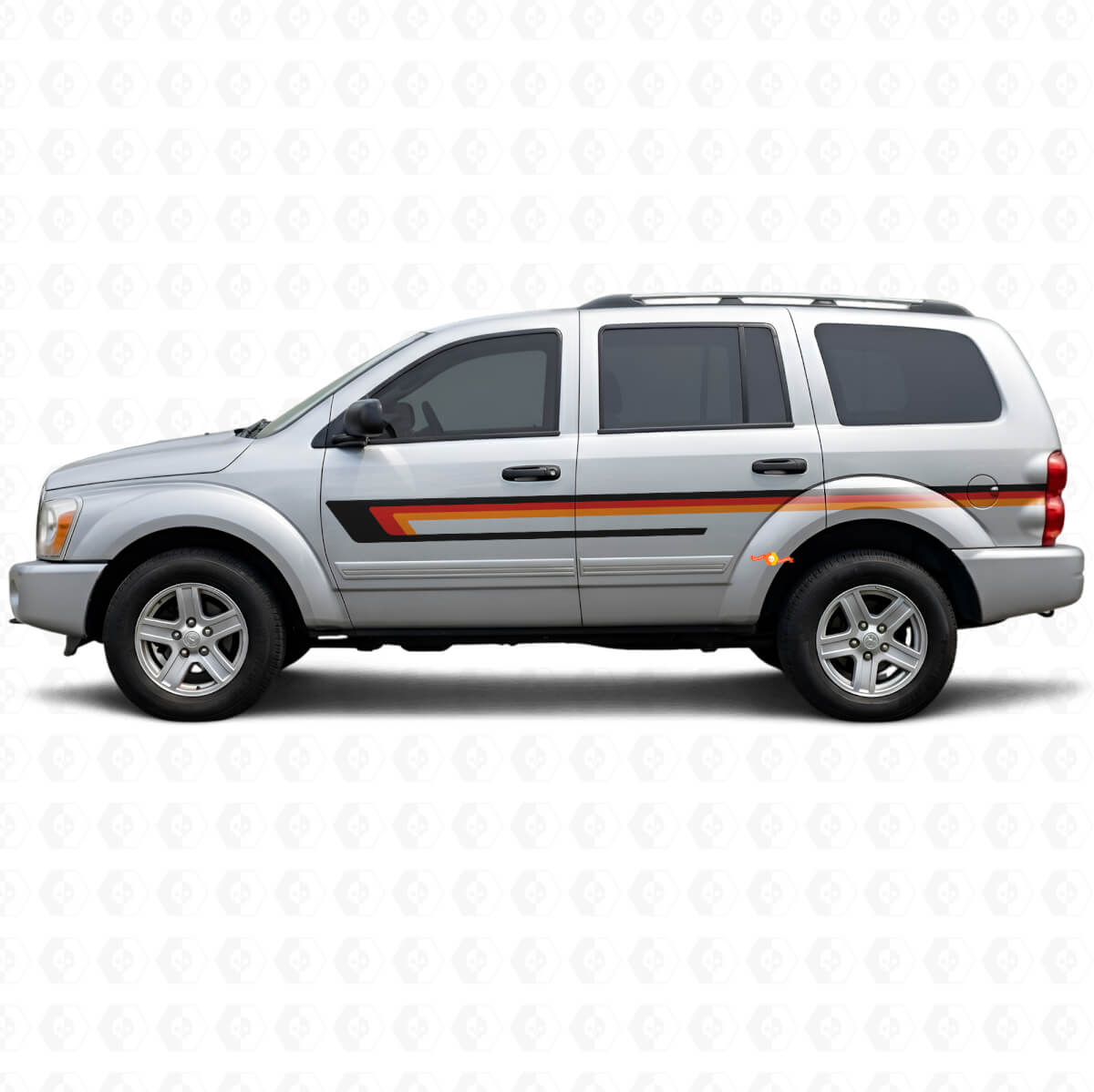 Calcomanía de vinilo lateral de puerta con triple franja para Dodge Durango 2004-2009