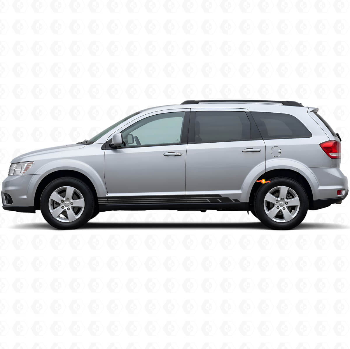 Calcomanía de vinilo con franjas curvas para paneles laterales de puertas Dodge Journey 2009-2020
