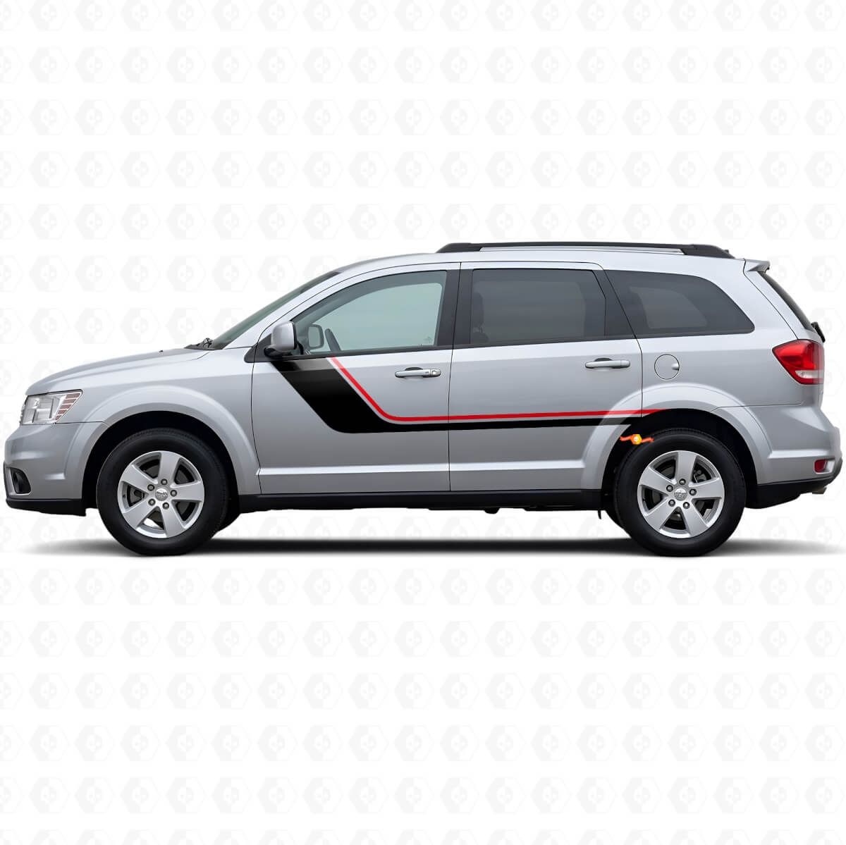 Calcomanía de vinilo de rayas gemelas para la puerta lateral de Dodge Journey 2009-2020