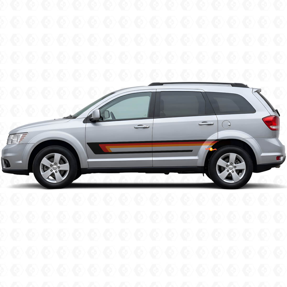 Calcomanía de vinilo de triple raya para la puerta lateral de Dodge Journey 2009-2020