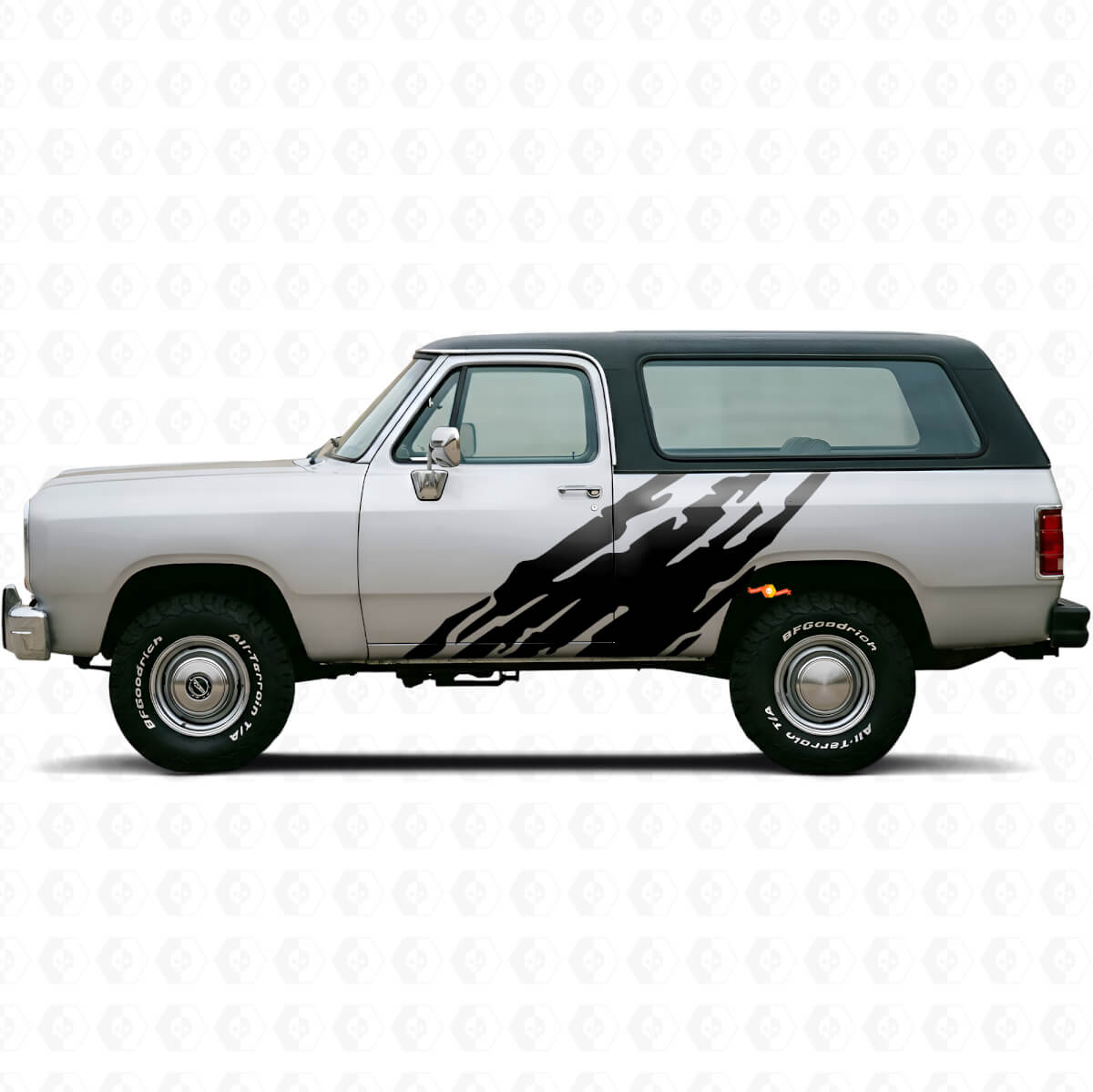Gráfico lateral de salpicaduras de barro adhesivo de vinilo para Dodge Ramcharger 1974-1993