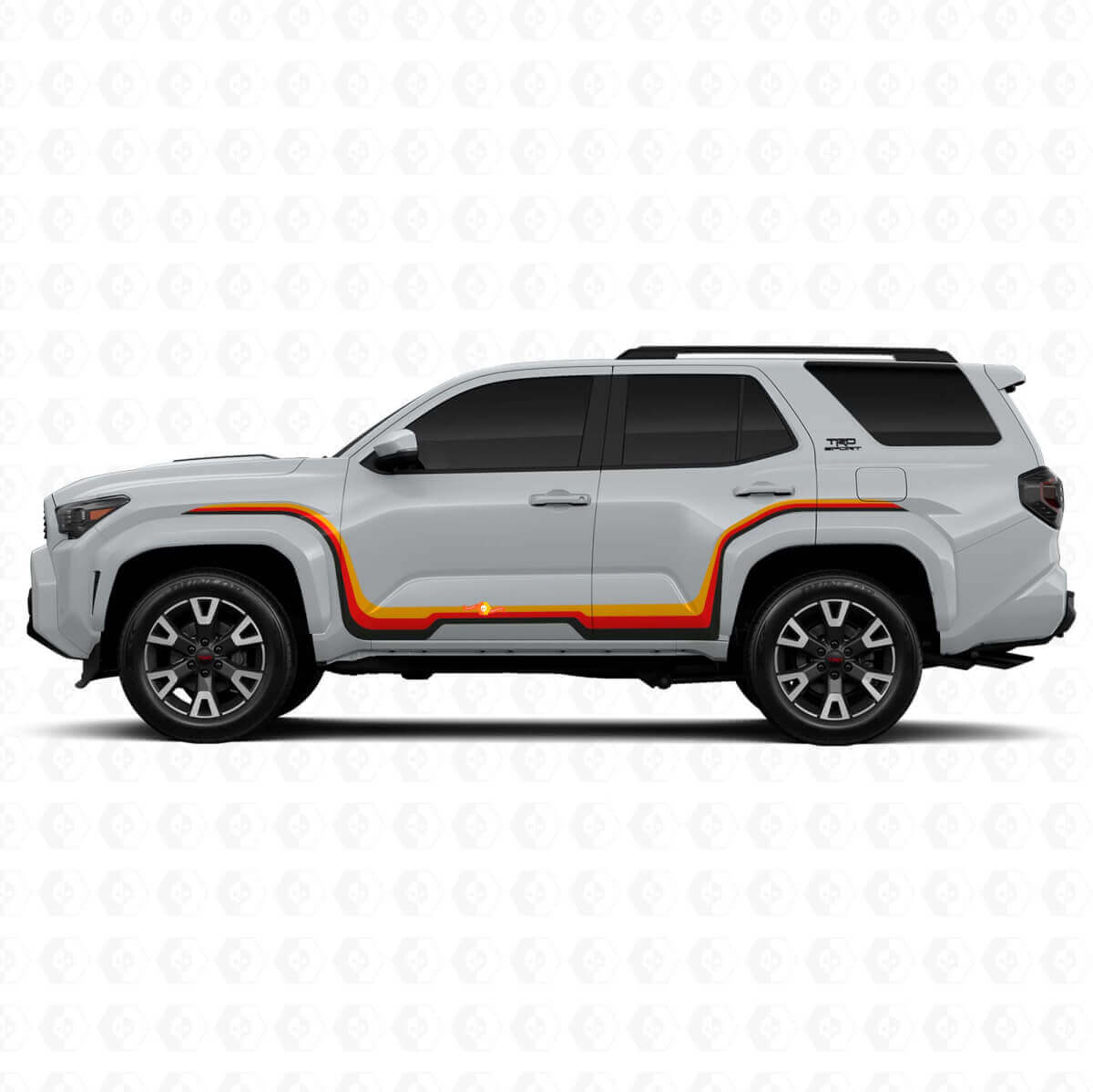 Juego de calcomanías laterales de vinilo con triple raya de competición para Toyota 4Runner