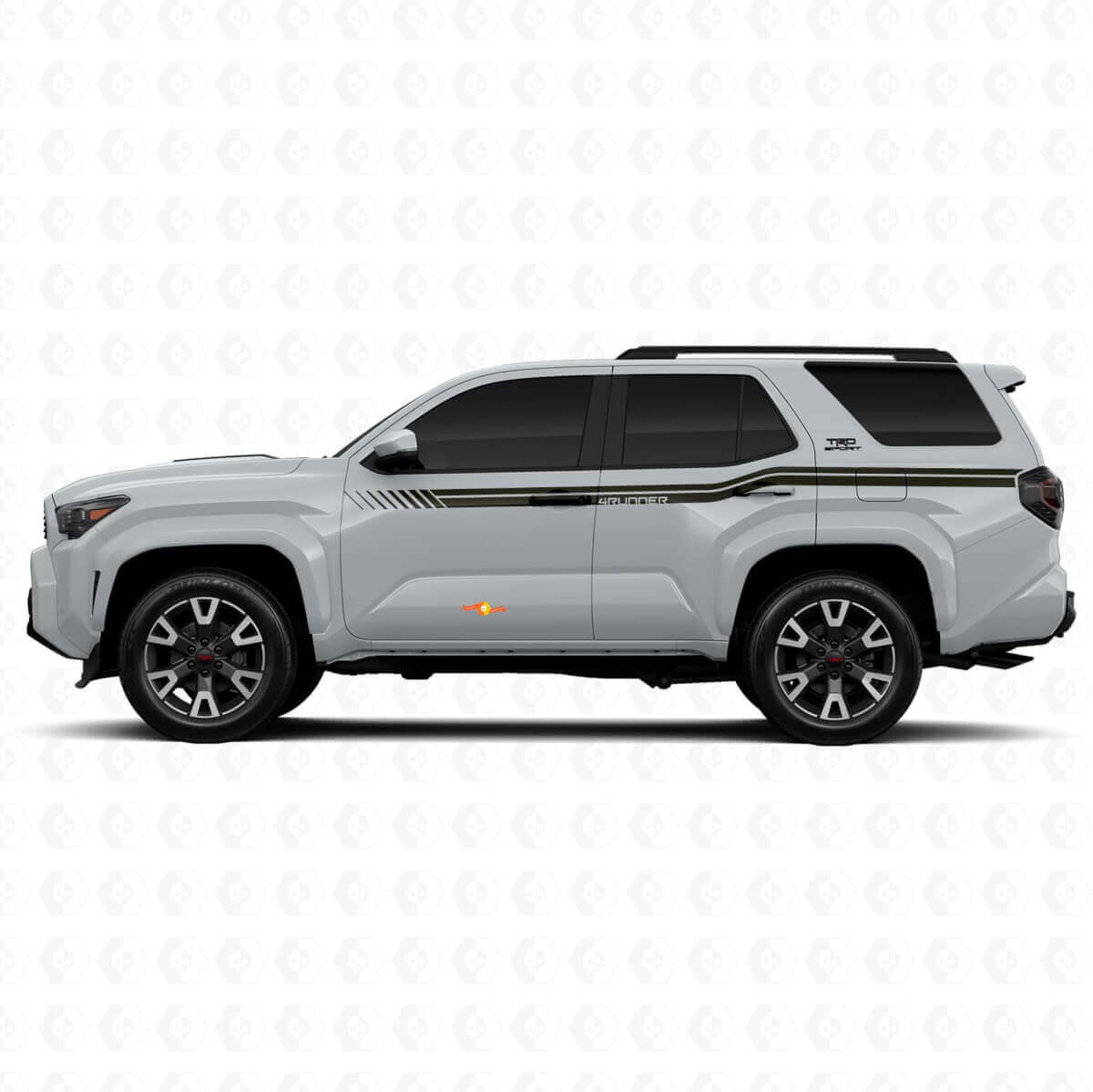 Calcomanías de vinilo con franjas laterales curvas a cuadros para Toyota 4Runner