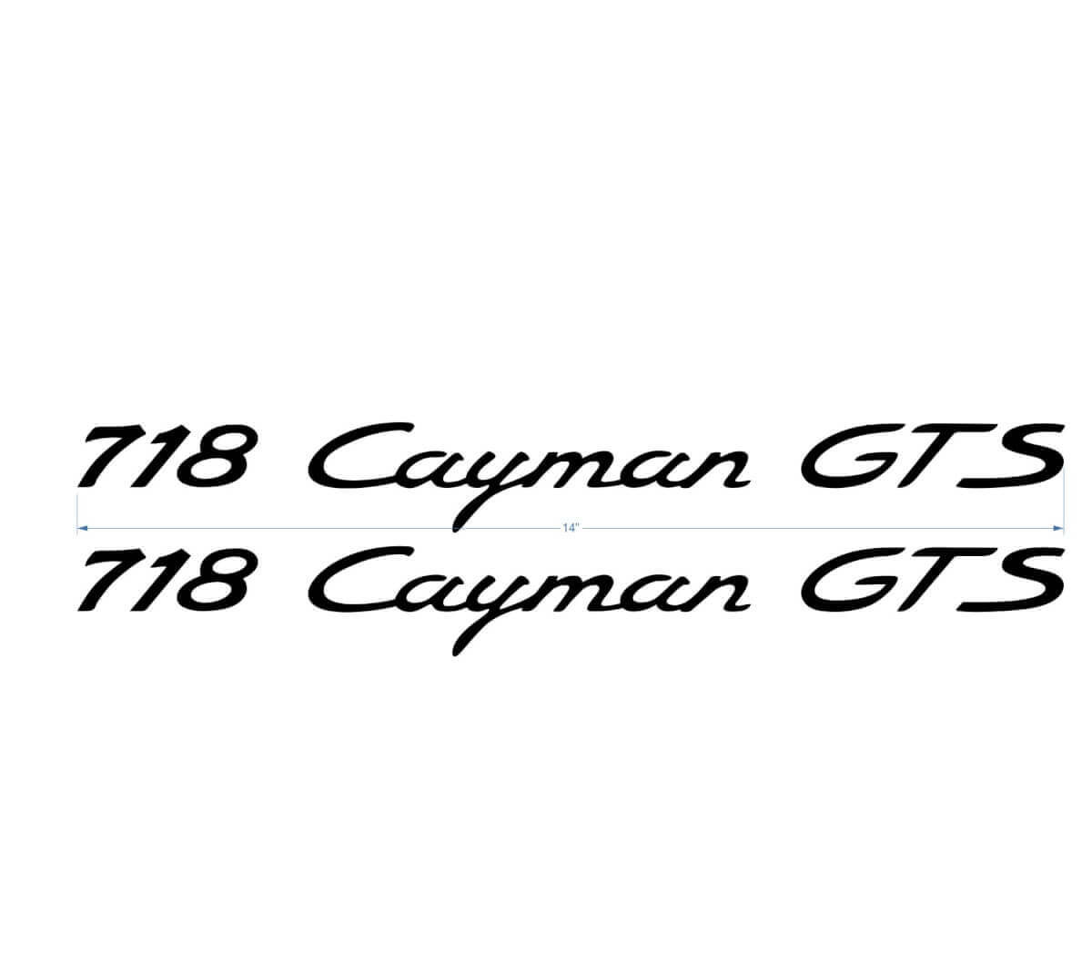 Calcomanía de vinilo con letras de la marca para Porsche 718 Cayman GTS