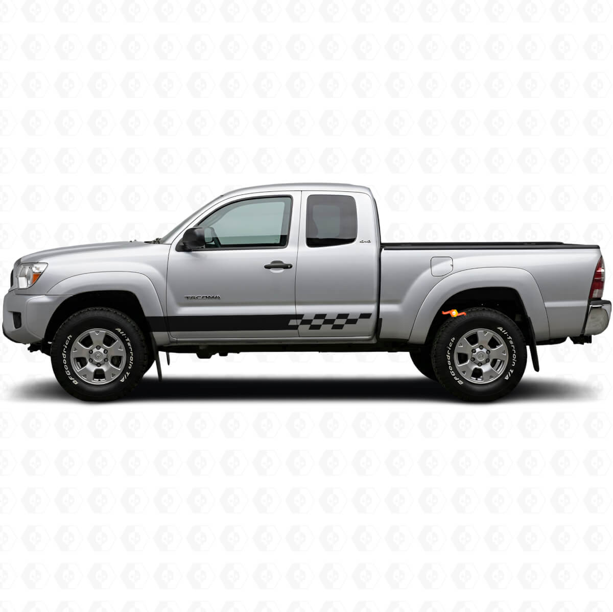 Calcomanía de Vinilo con Rayas a Cuadros para Paneles Laterales de Toyota Tacoma 2004-2015