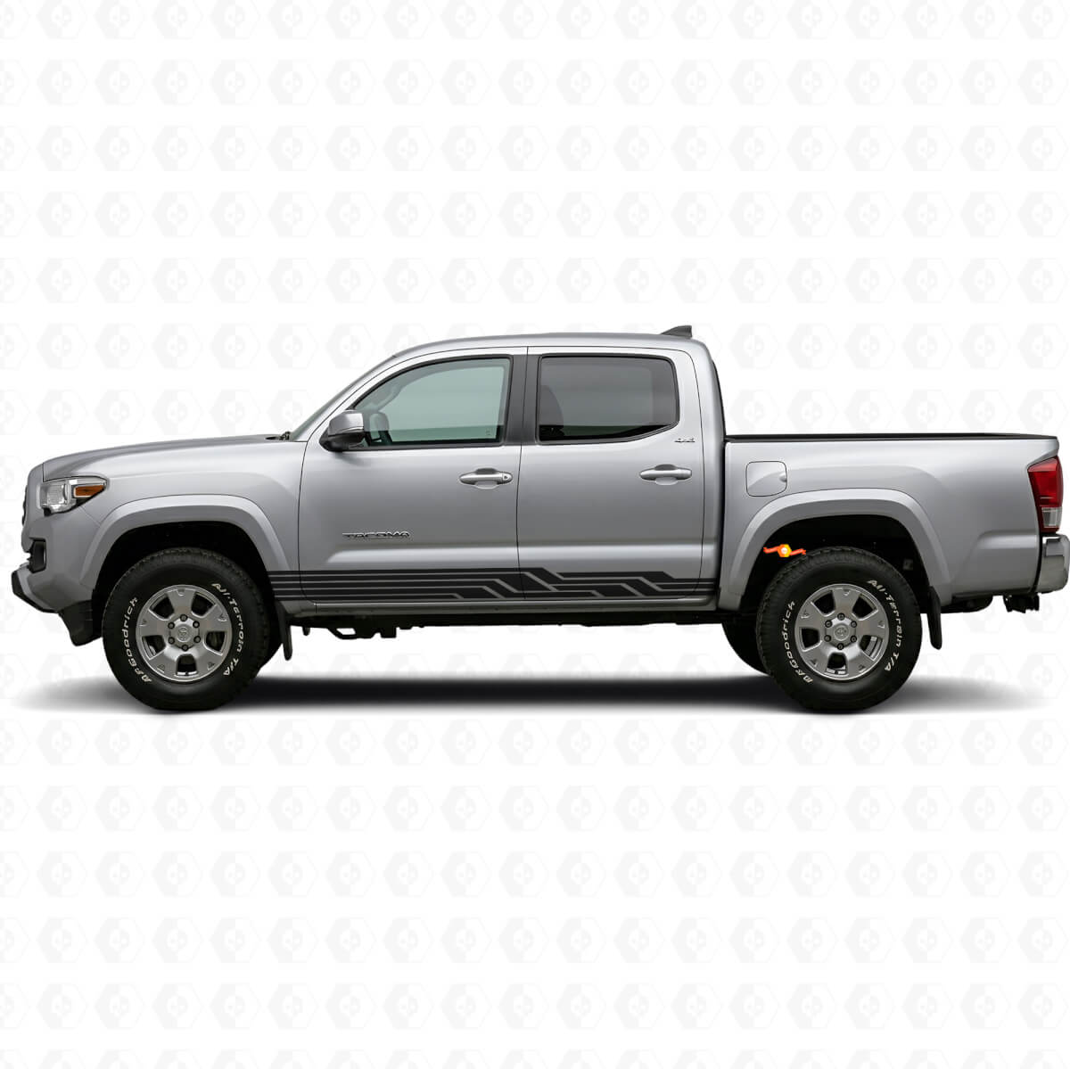 Calcomanía de vinilo para paneles laterales con rayas curvas entrelazadas para Toyota Tacoma 2015-2023