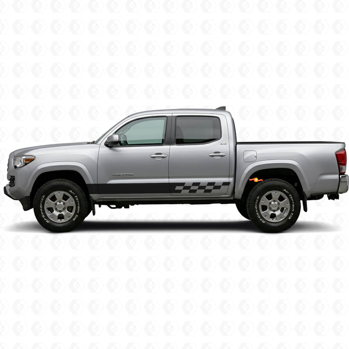 Calcomanía de Vinilo de Panel Lateral con Rayas a Cuadros para Toyota Tacoma 2015-2023