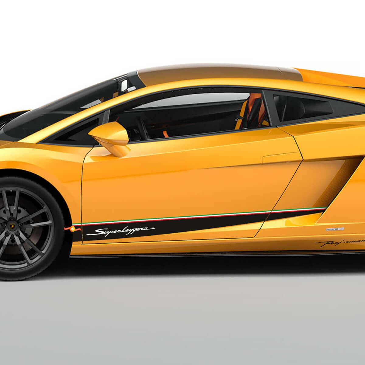 Kit de calcomanías laterales de vinilo con rayas estilo italiano para Lamborghini Gallardo LP570-4