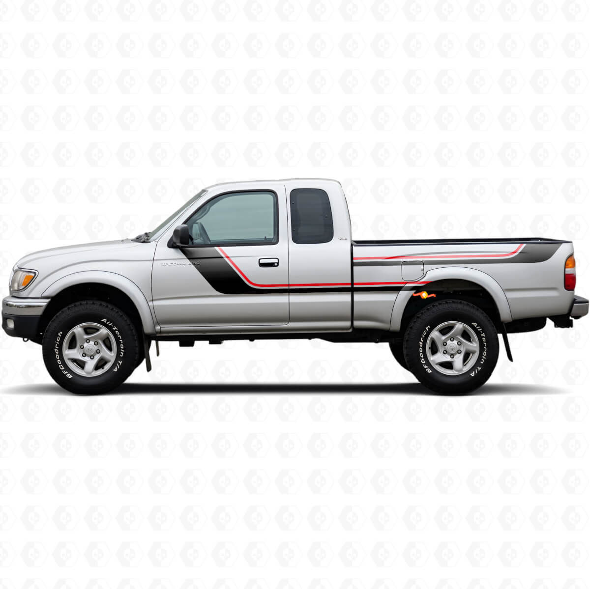 Kit de vinilos de franjas gemelas para puertas y lados traseros para Toyota Tacoma 1995-2004