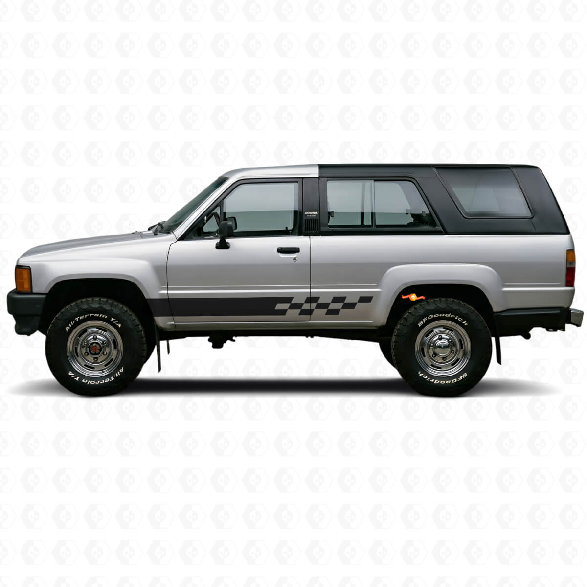 Calcomanía de Vinilo para Paneles Laterales con Rayas a Cuadros para Toyota 4Runner 1984-1989
