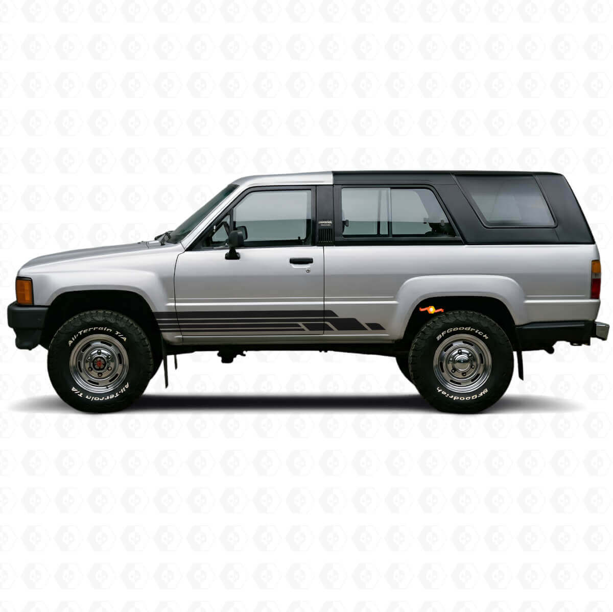 Kit de calcomanías de vinilo con franjas curvas para paneles laterales de Toyota 4Runner 1984-1989