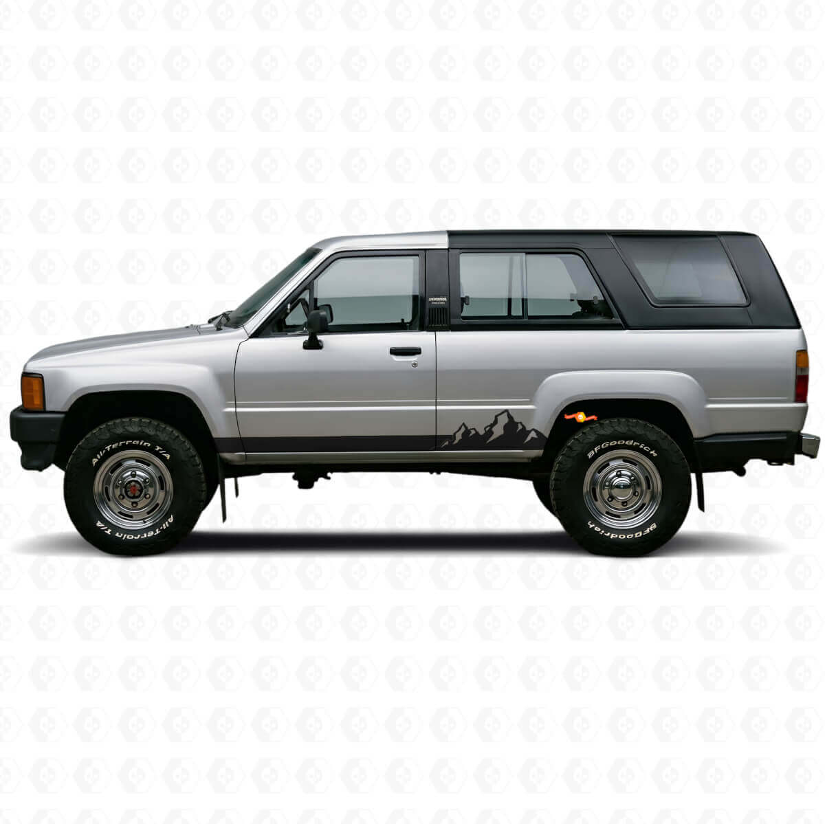 Vinilo adhesivo para paneles laterales con rayas delgadas de montañas para Toyota 4Runner 1984-1989
