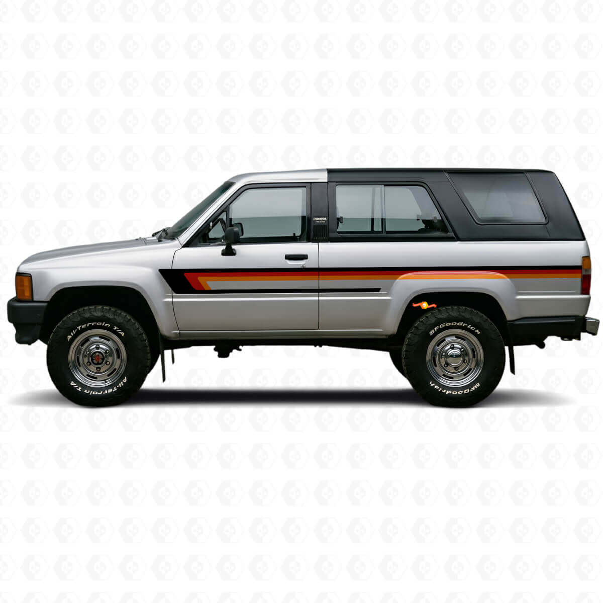 Vinilo de franjas triples para puerta lateral para Toyota 4Runner 1984-1989