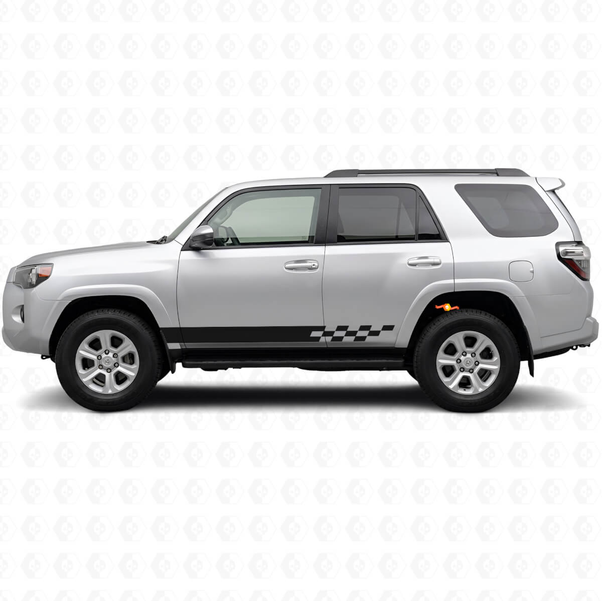 Calcomanía de vinilo con franjas a cuadros para panel inferior de Toyota 4Runner 2009-2024