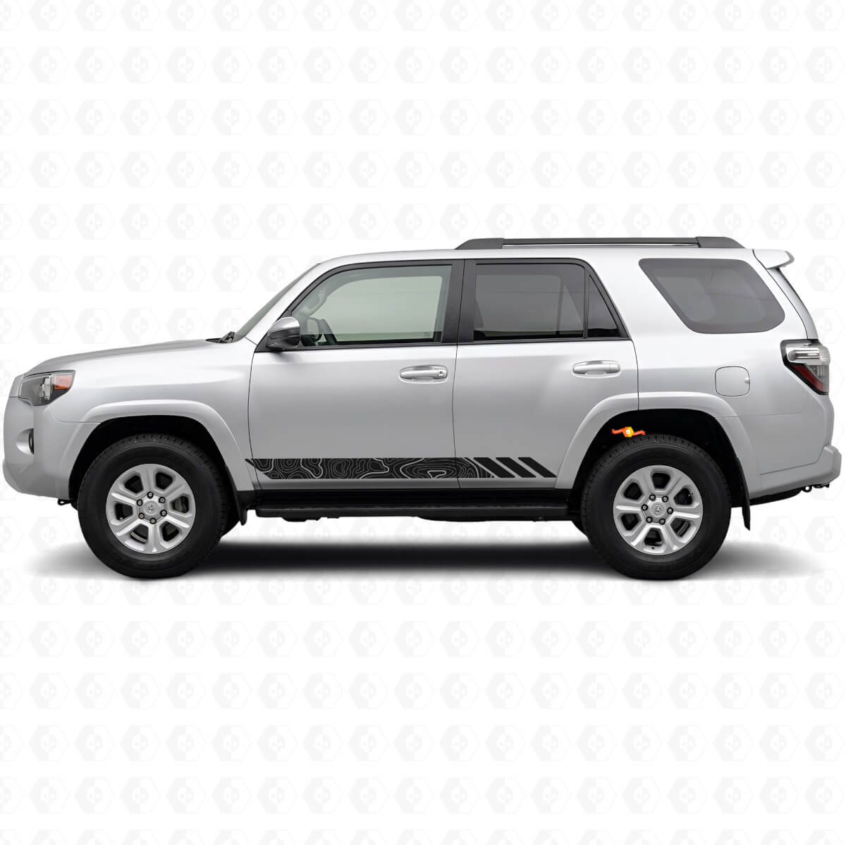 Calcomanía de Vinilo para Puertas con Rayas de Estilo Topográfico para Toyota 4Runner 2009-2024
