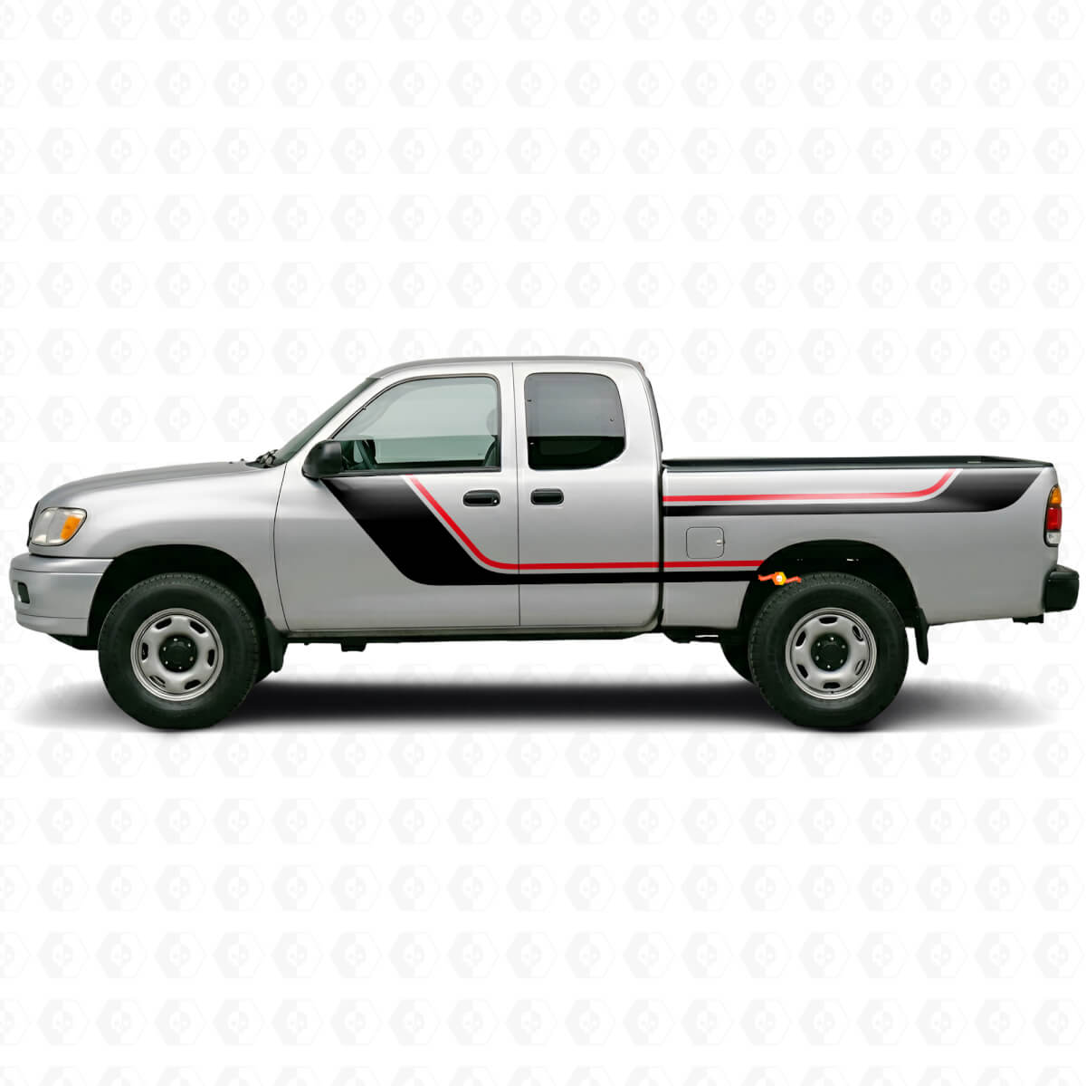 Kit de calcomanías de vinilo con rayas gemelas para puertas y parte trasera lateral para Toyota Tundra 1999-2006