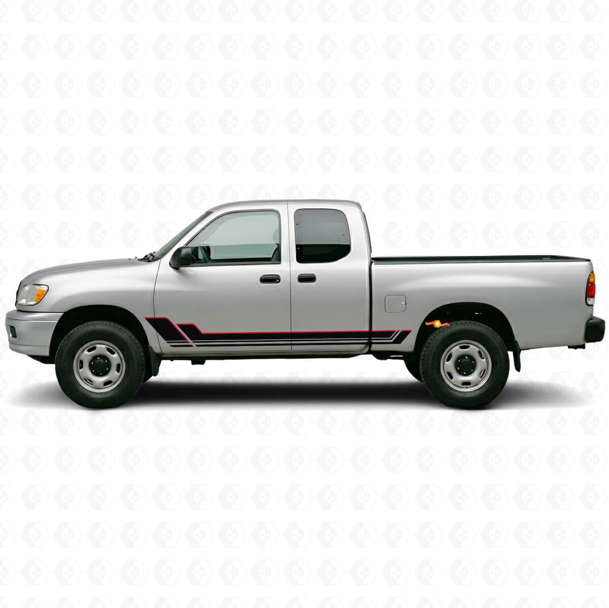 Kit de calcomanías de vinilo para paneles laterales con franjas gemelas para Toyota Tundra 1999-2006