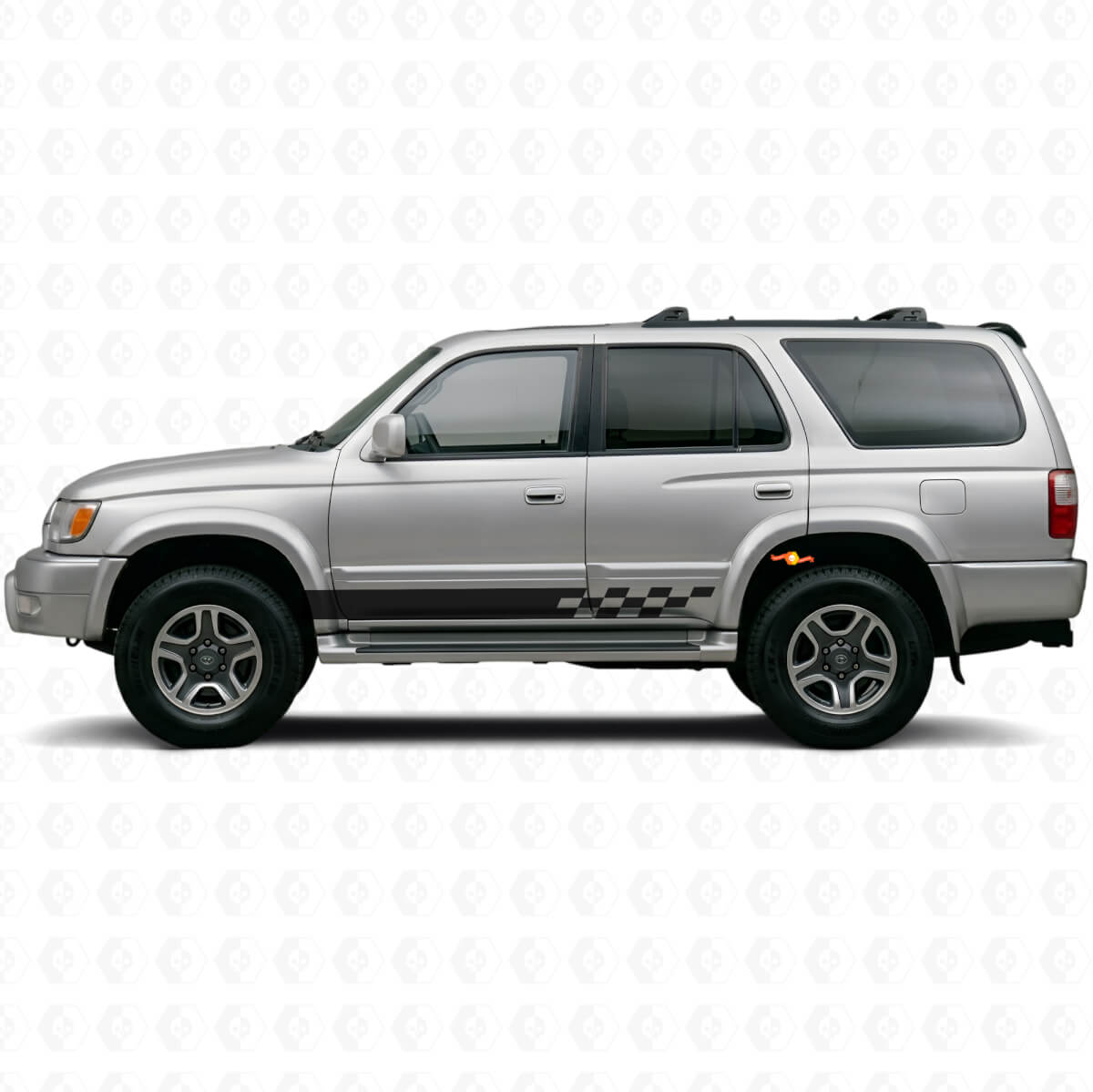 Calcomanía de Vinilo para Panel Lateral con Rayas Ajedrezadas para Toyota 4Runner 1995-2002