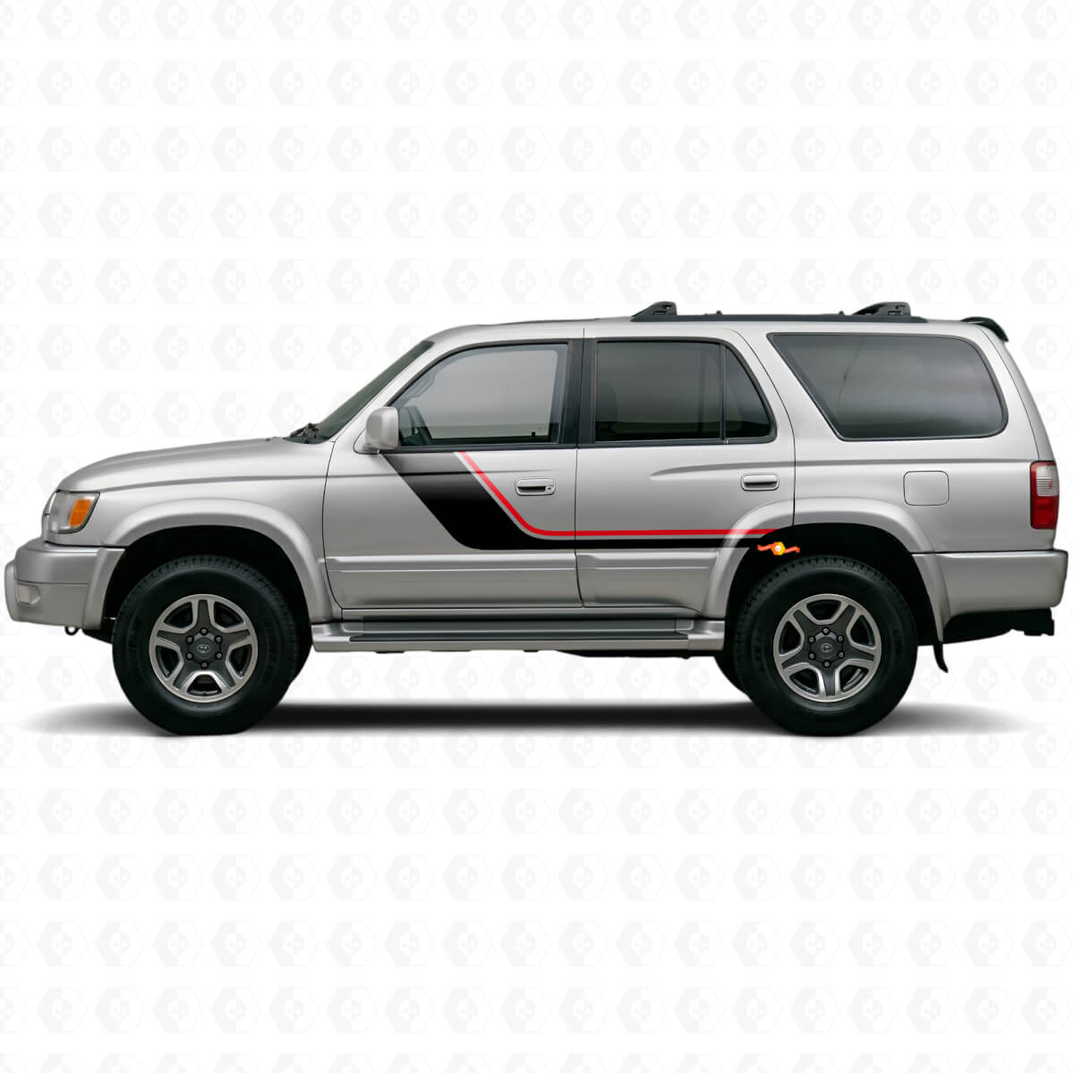 Kit de calcomanías laterales de rayas dobles para Toyota 4Runner 1995-2002