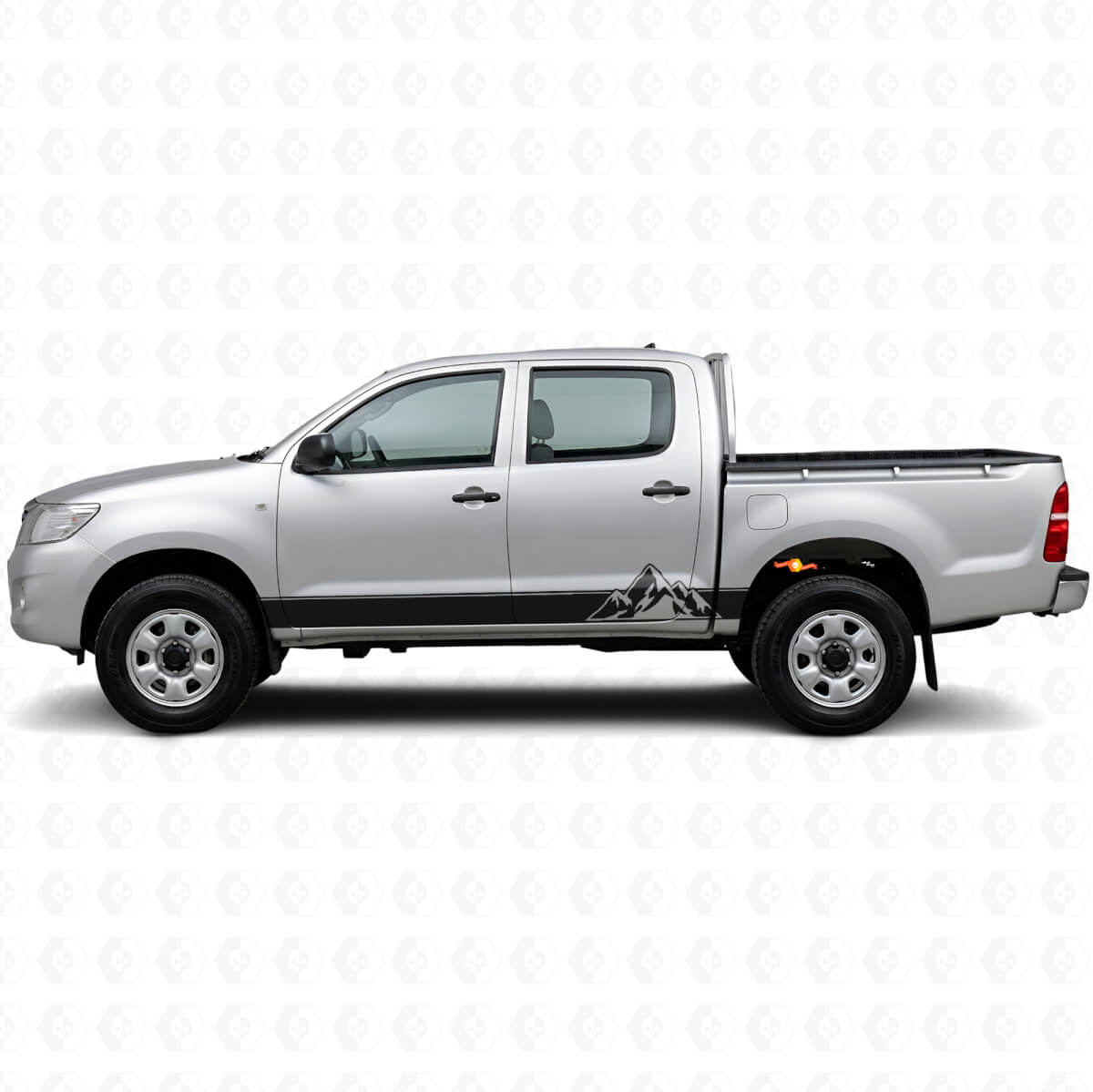Kit de adhesivos de vinilo con franjas estilo montaña para paneles laterales de Toyota Hilux 2004-2015