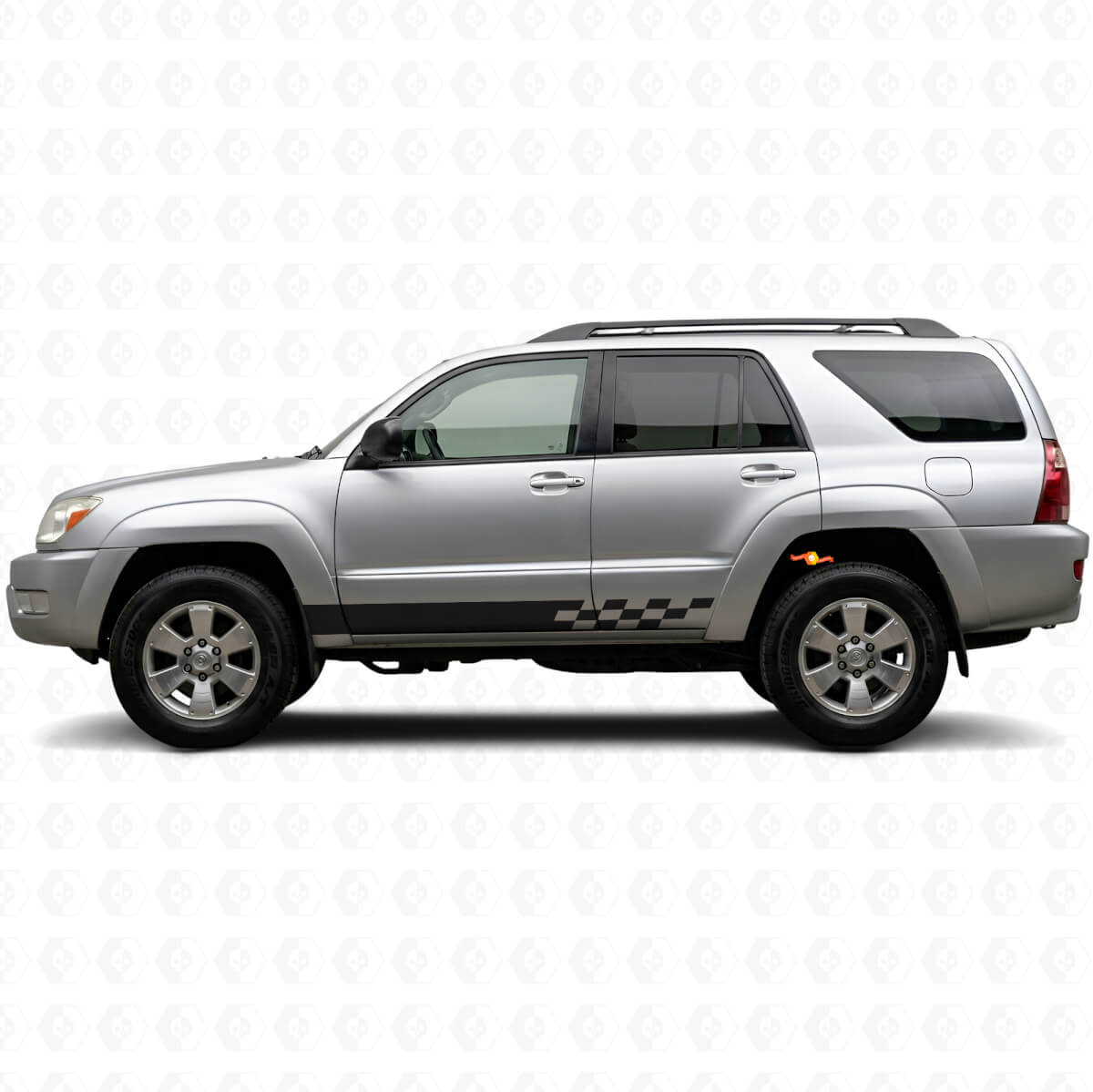 Calcomanía Vinilo para Paneles Laterales con Rayas a Cuadros para Toyota 4Runner 2002-2009