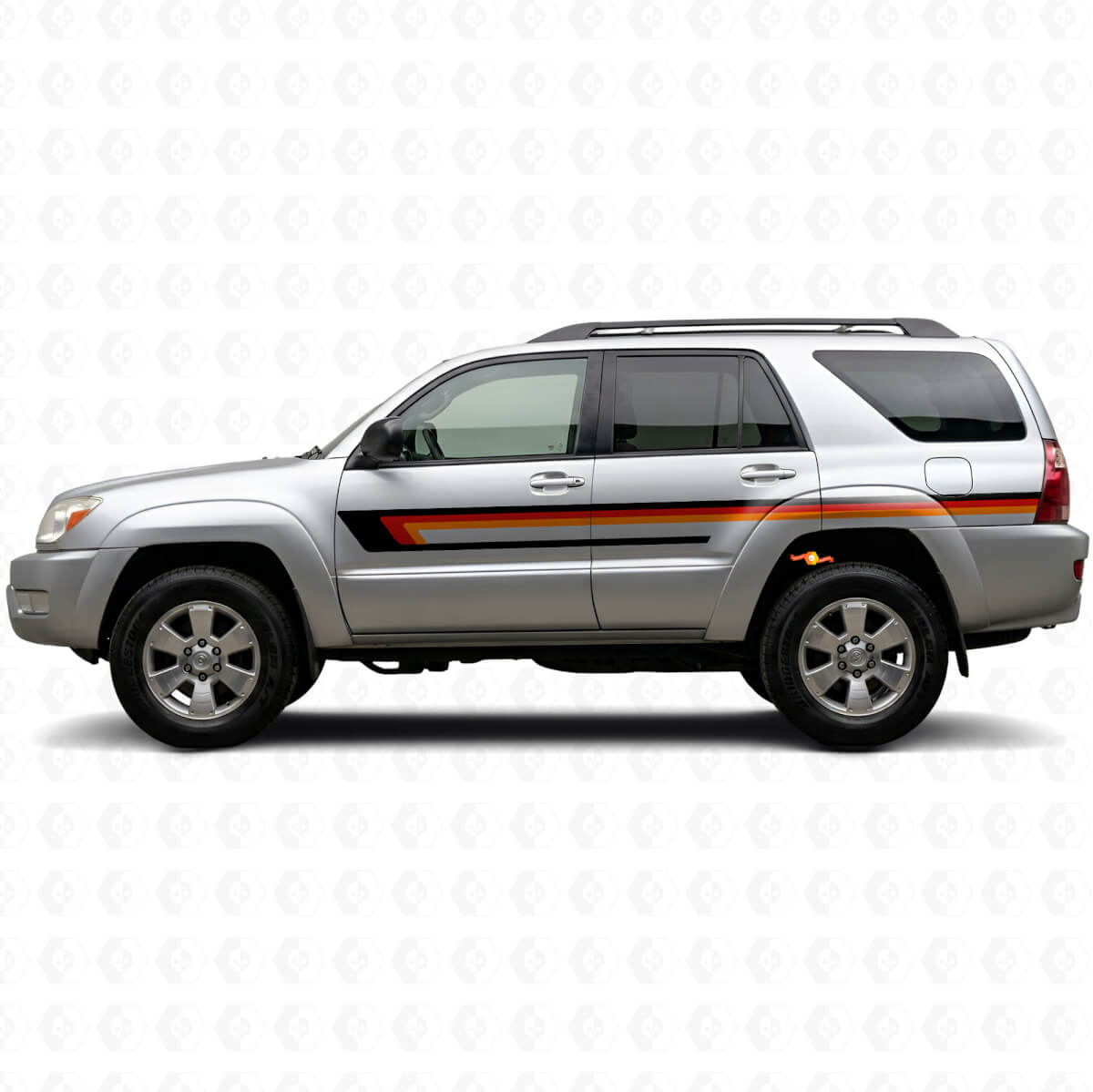 Calcomanía de vinilo de rayas triples para puerta lateral para Toyota 4Runner 2002-2009