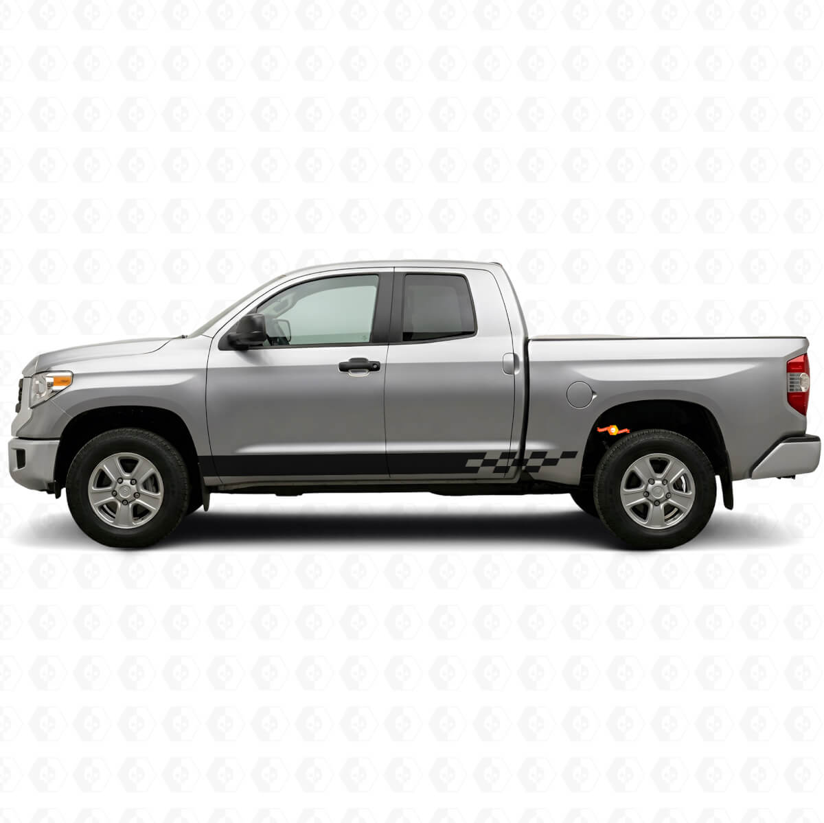 Calcomanía de vinilo con rayas a cuadros para el panel lateral de Toyota Tundra 2007-2021
