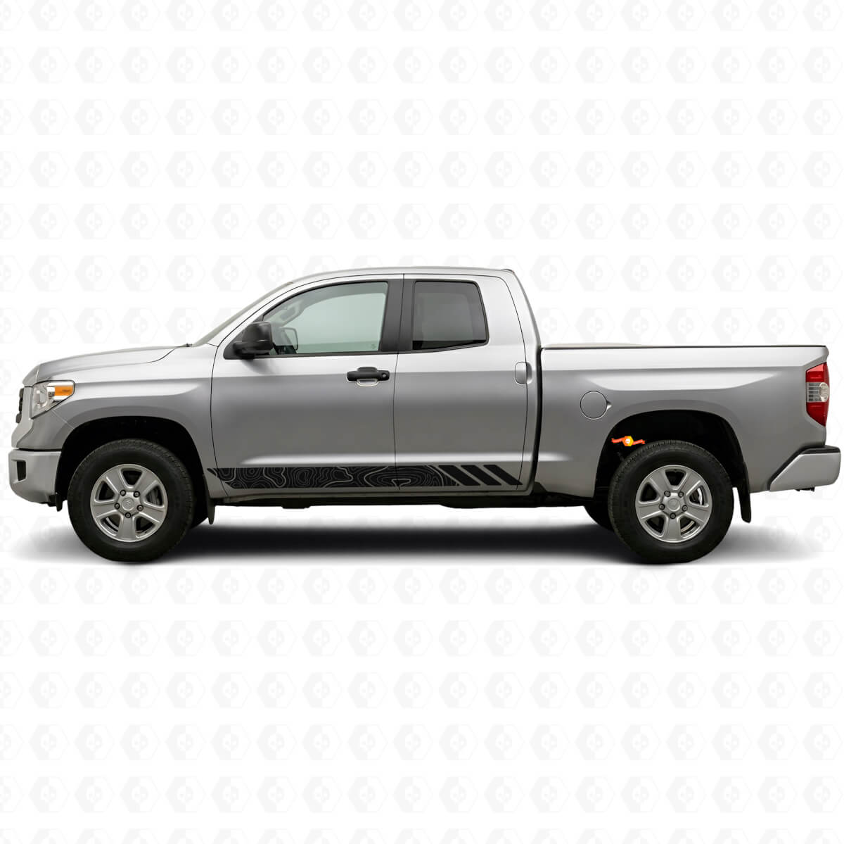 Calcomanía de vinilo con rayas de estilo topográfico para puertas Toyota Tundra 2007-2021