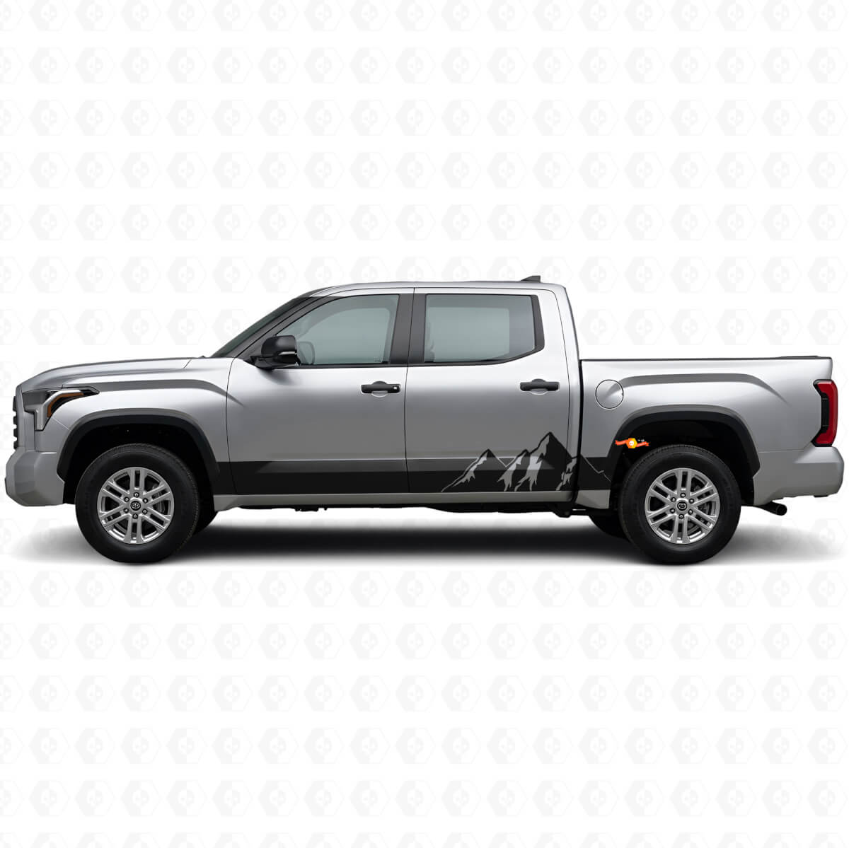 Calcomanía de Vinilo de Panel Lateral con Rayas Anchas y Montañas para Toyota Tundra 2022+