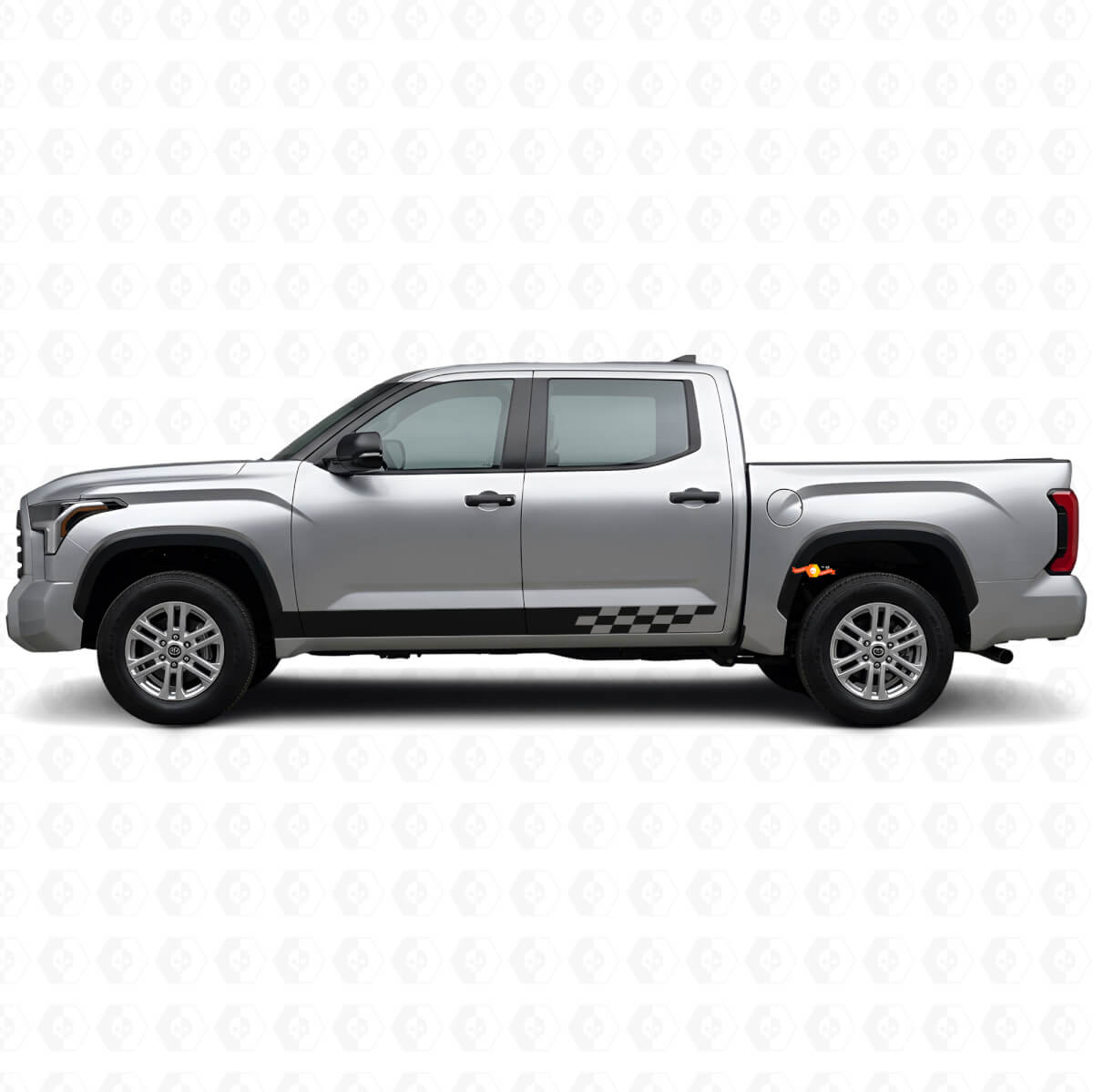 Calcomanía de vinilo con franjas a cuadros para el panel lateral de Toyota Tundra 2022+