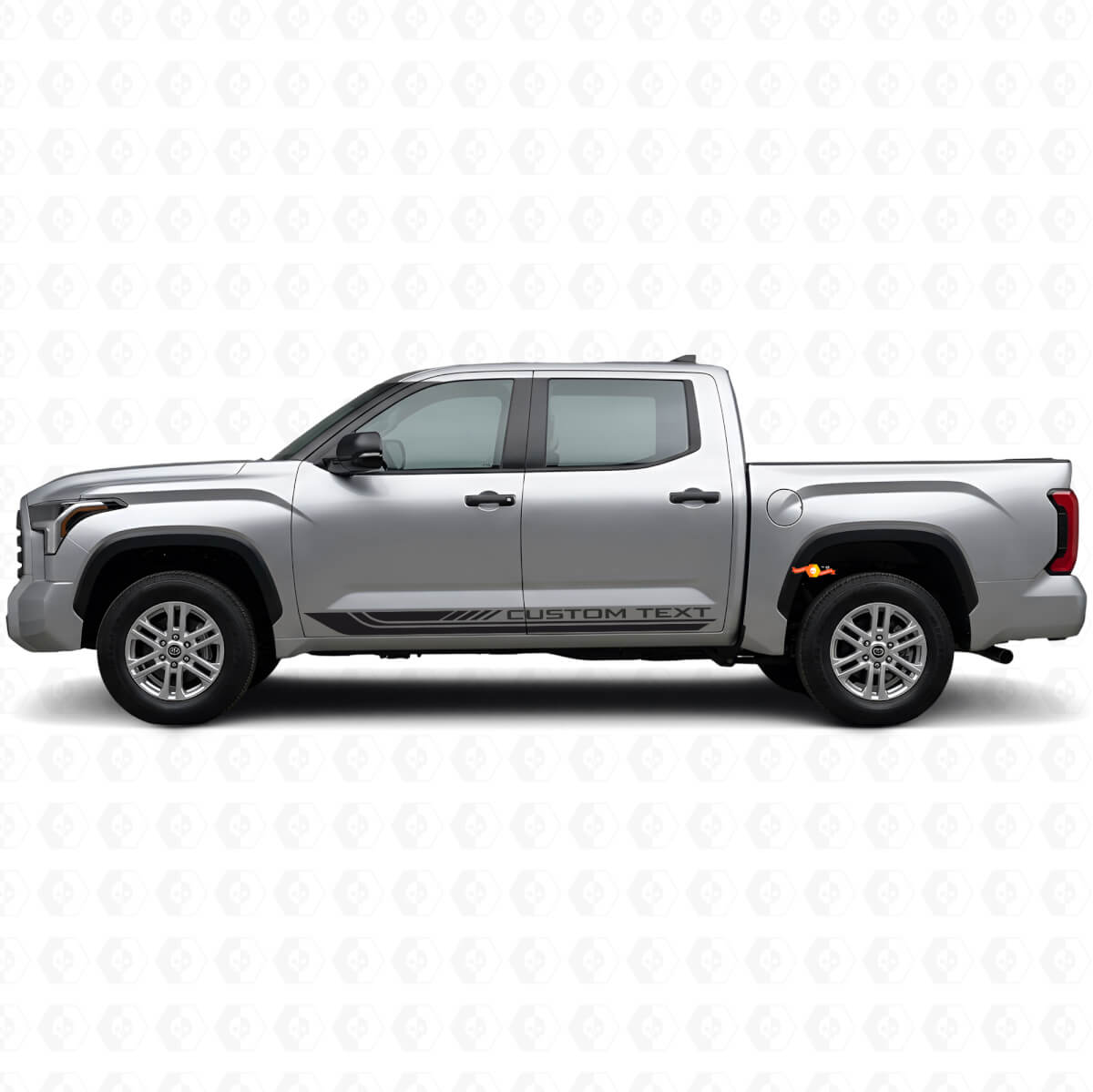 Calcomanía de vinilo para paneles laterales con rayas curvas a cuadros para Toyota Tundra 2022+