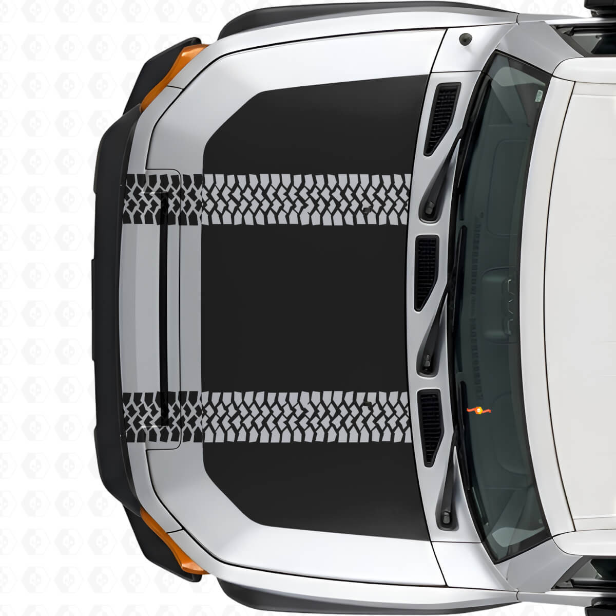 Vinilo adhesivo para capó con diseño de huella de neumático para Toyota FJ Cruiser