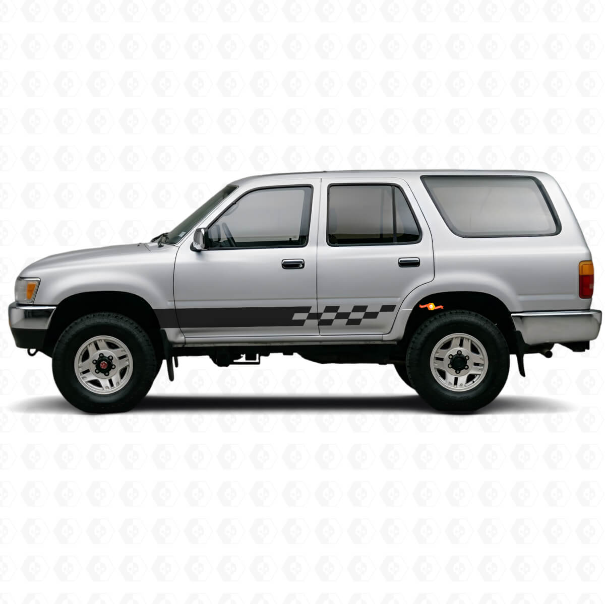 Calcomanía de vinilo para paneles laterales con franjas a cuadros para Toyota 4Runner 1989-1995