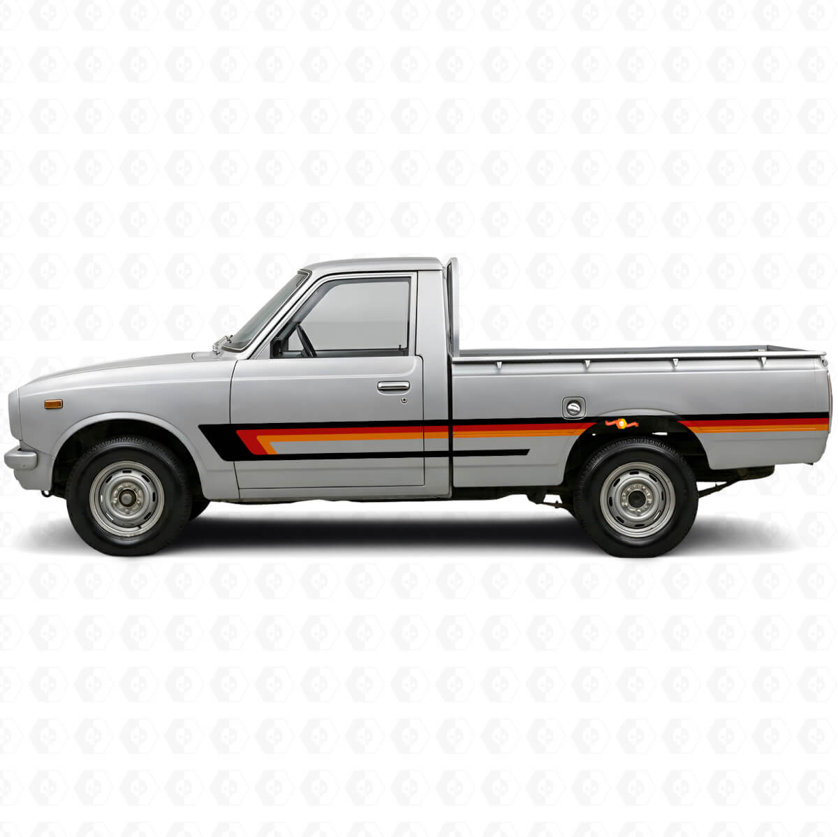 Calcomanía de vinilo de triple raya para la puerta lateral de Toyota Hilux 1968-1972