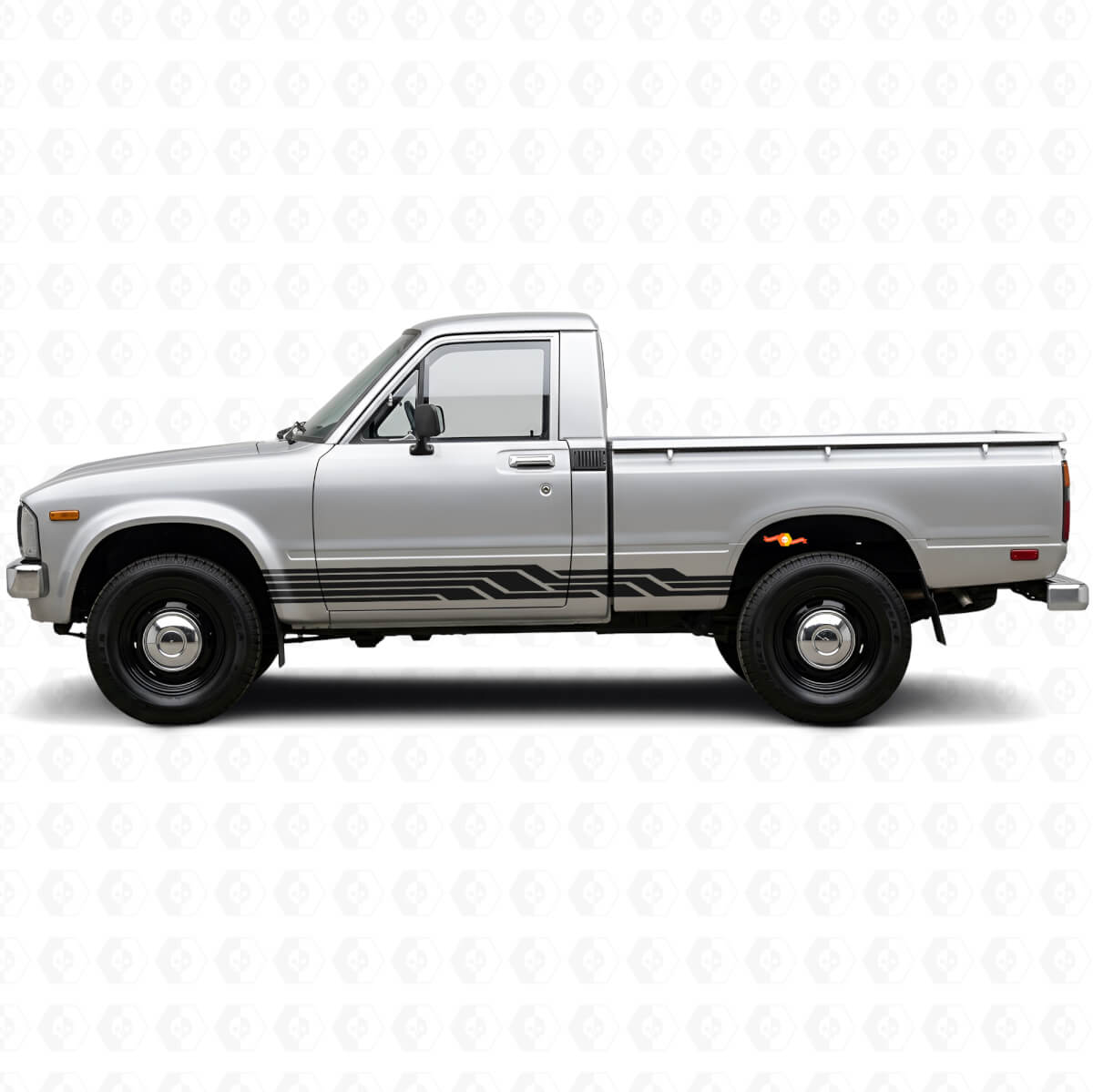 Calcomanía de vinilo para panel lateral con rayas entrelazadas para Toyota Hilux 1978-1983
