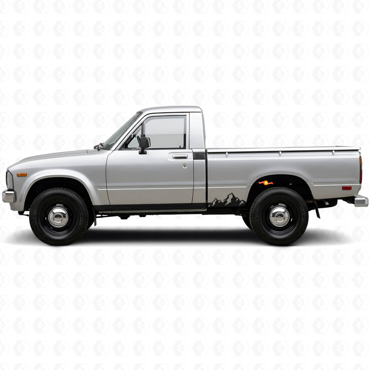 Calcomanía Vinilo Panel Lateral con Rayas Finas de Montañas para Toyota Hilux 1978-1983