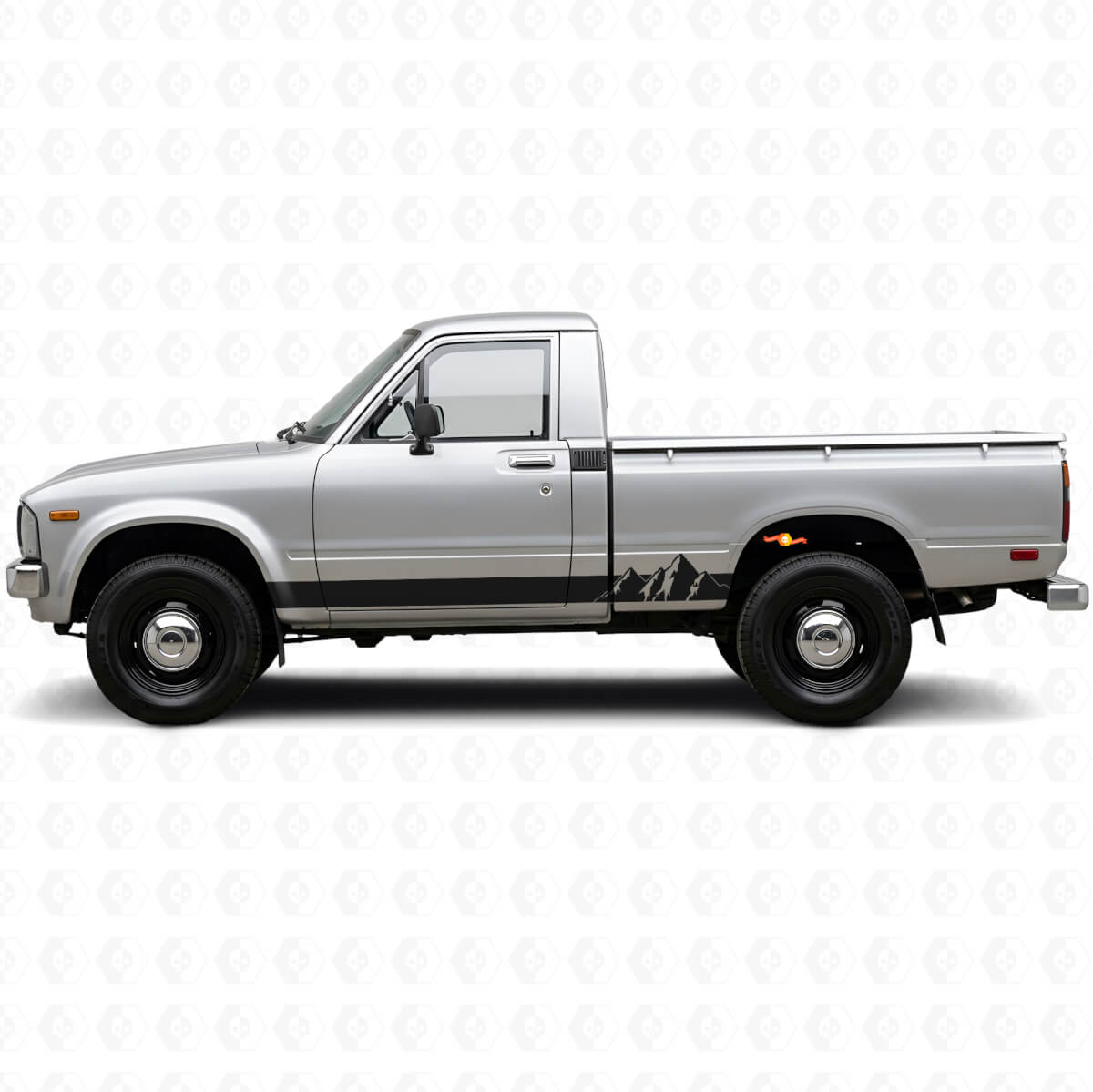 Calcomanía de Vinilo con Rayas Anchas de Montañas para Paneles Laterales Toyota Hilux 1978-1983