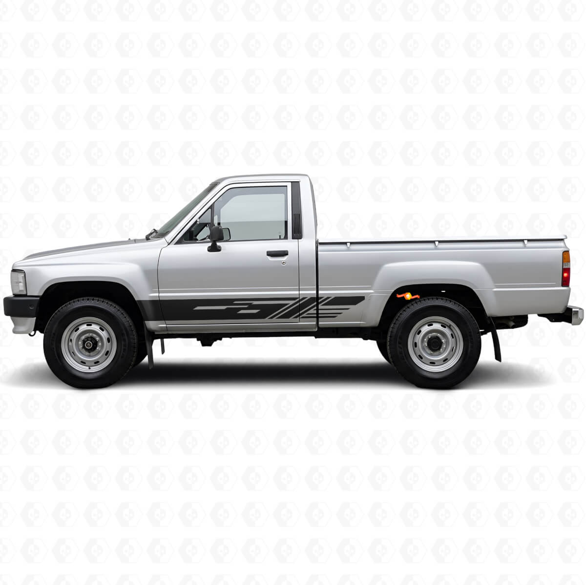 Calcomanía de vinilo para panel lateral con franjas decoradas para Toyota Hilux 1983-1988