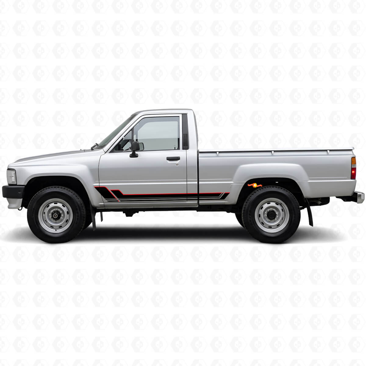 Kit de adhesivos de vinilo con rayas gemelas para paneles laterales de Toyota Hilux 1983-1988