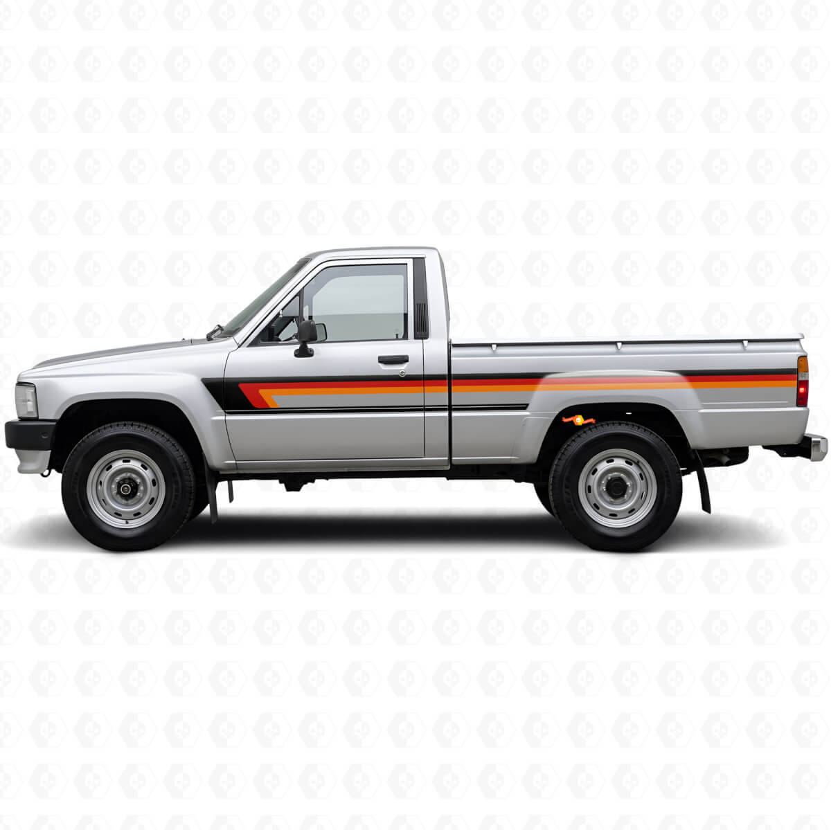 Calcomanía de vinilo de rayas triples para la puerta lateral de Toyota Hilux 1983-1988