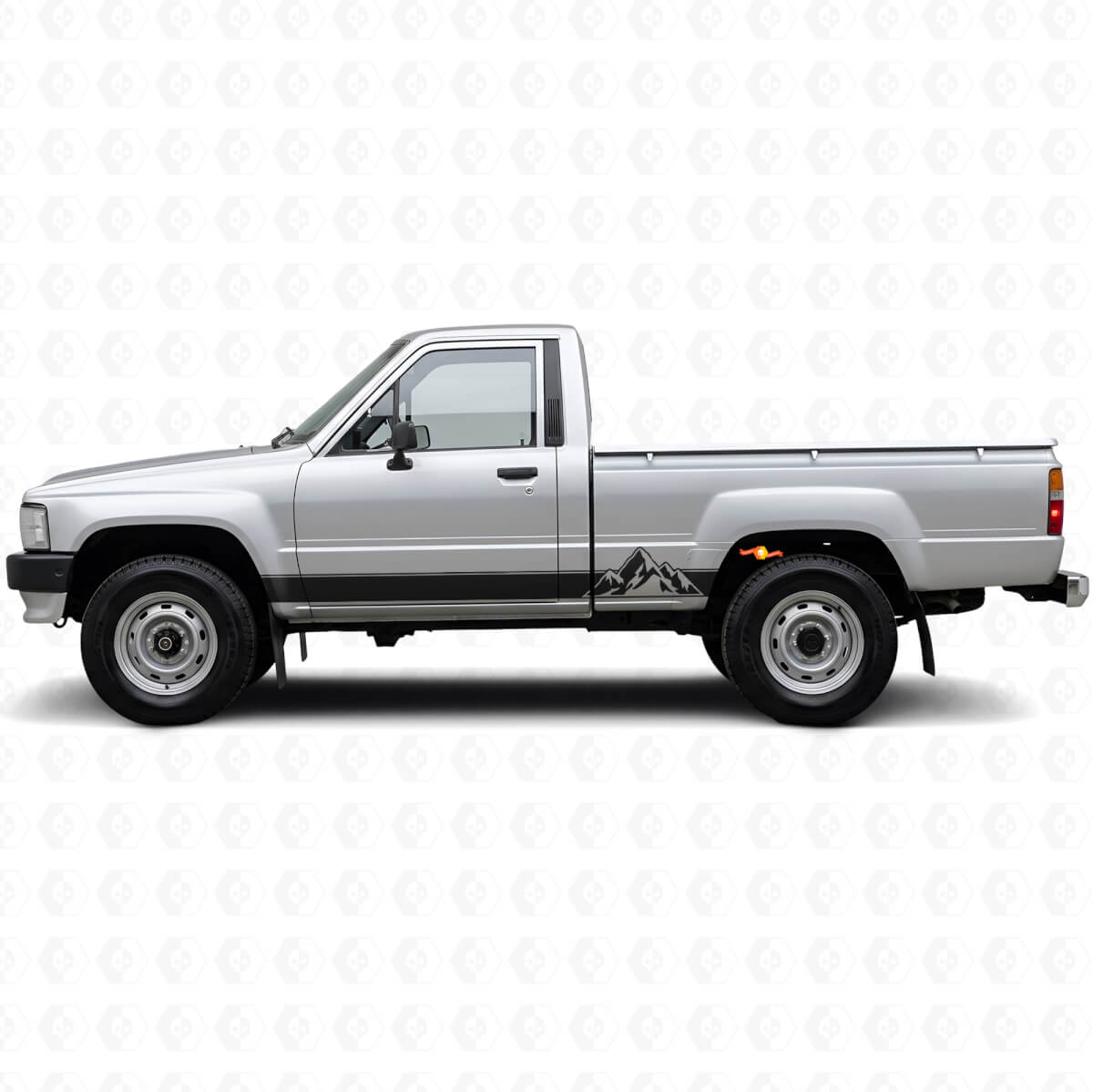 Kit de Calcomanías de Vinilo para Paneles Laterales con Rayas Estilo Montañas para Toyota Hilux 1983-1988