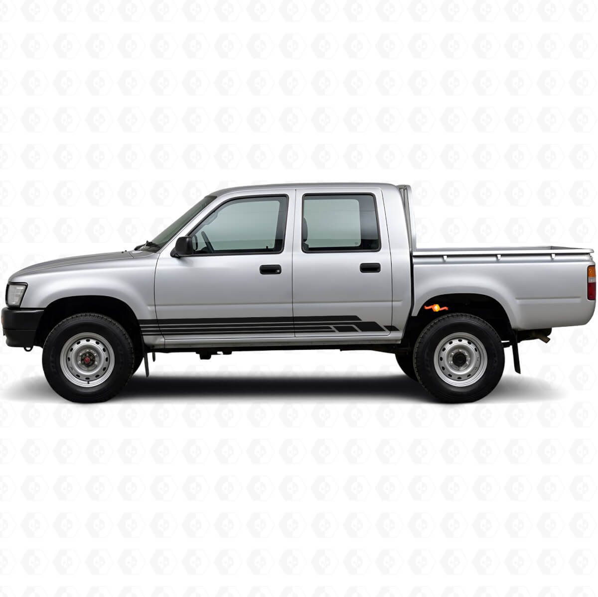Kit de Calcomanías de Vinilo para Paneles Laterales con Rayas Curvas para Toyota Hilux 1988-1997