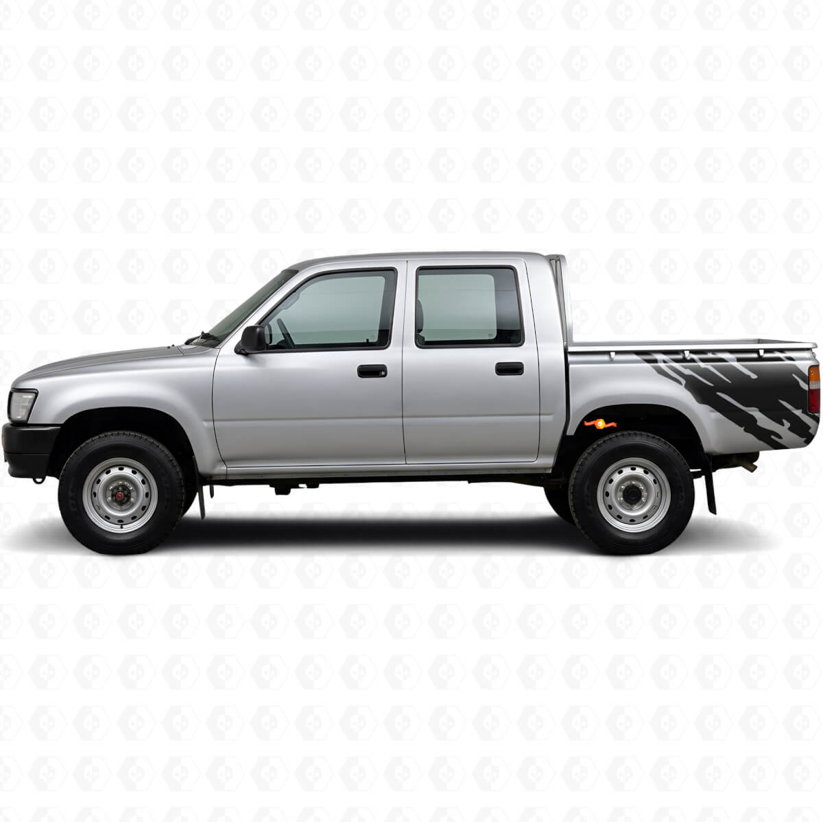Calcomanía de vinilo para el lateral trasero con gráfico de salpicadura de barro para Toyota Hilux 1988-1997