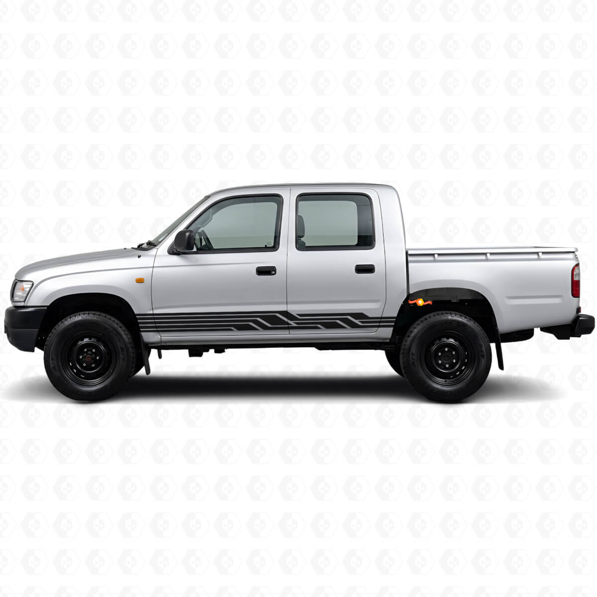 Calcomanía de vinilo para paneles laterales con franjas entrelazadas para Toyota Hilux 1997-2004