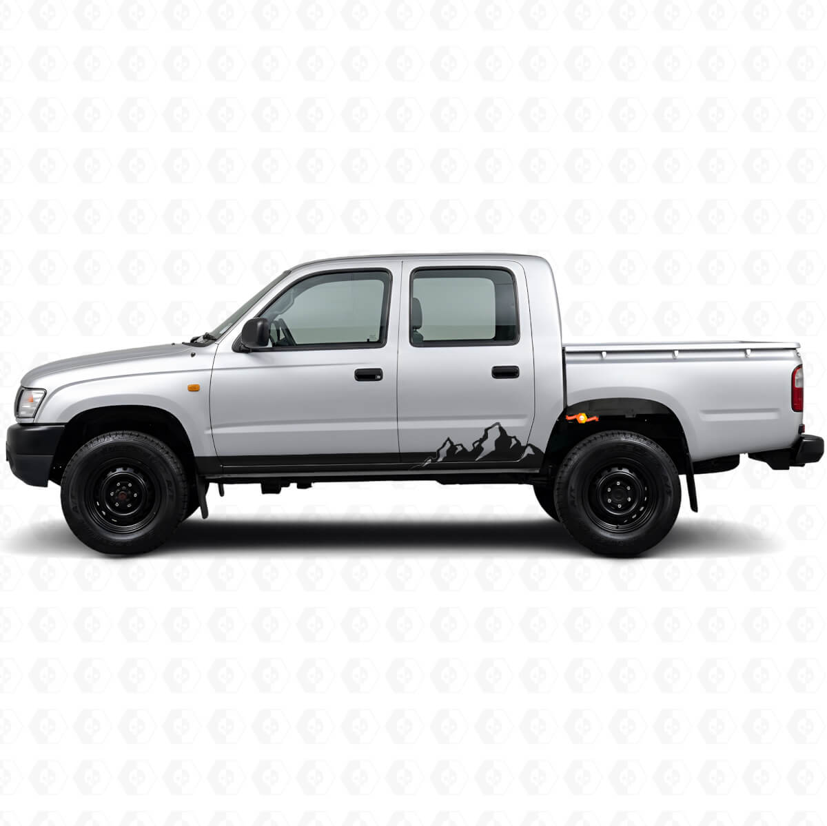 Calcomanía de Vinilo para Paneles Laterales con Rayas Finas de Montañas para Toyota Hilux 1997-2004