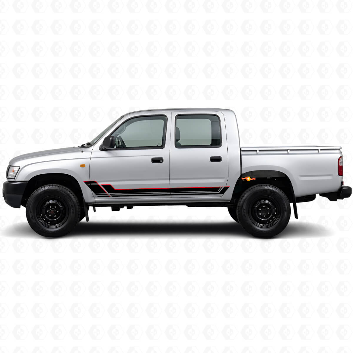 Kit de vinilos adhesivos con franjas gemelas para paneles laterales para Toyota Hilux 1997-2004