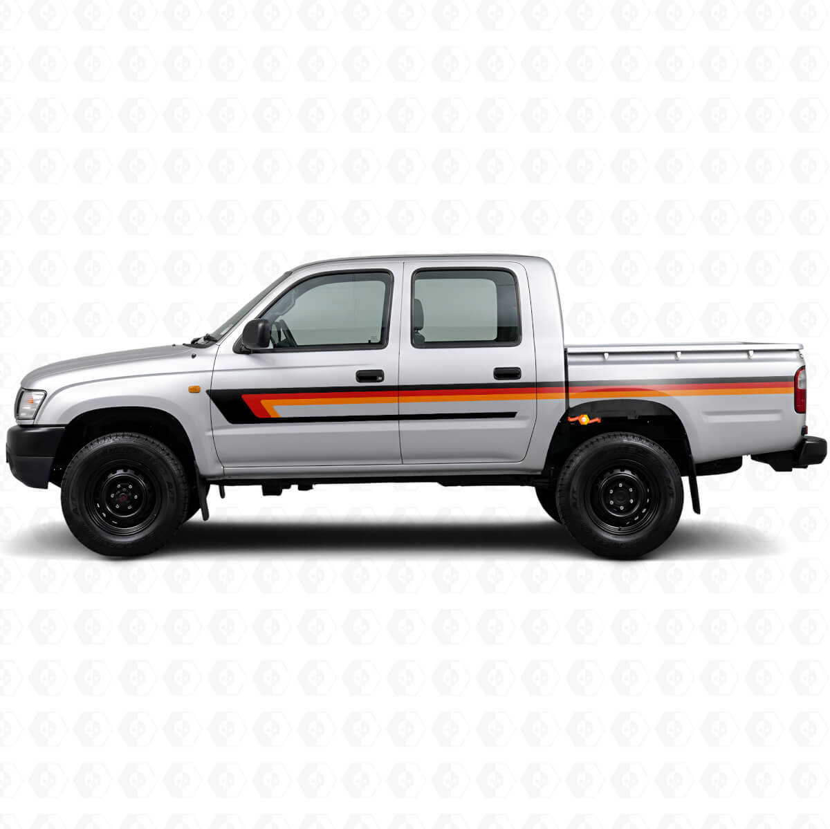 Calcomanía de vinilo de franjas triples para puerta lateral para Toyota Hilux 1997-2004