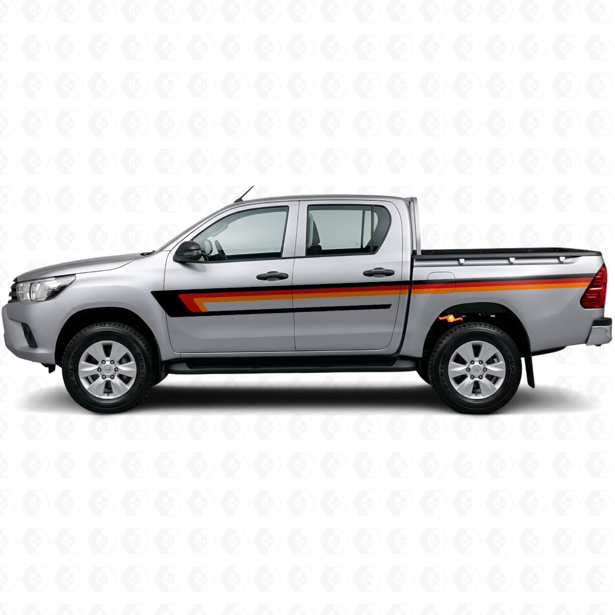Calcomanía de vinilo de rayas triples para puerta lateral para Toyota Hilux 2015+